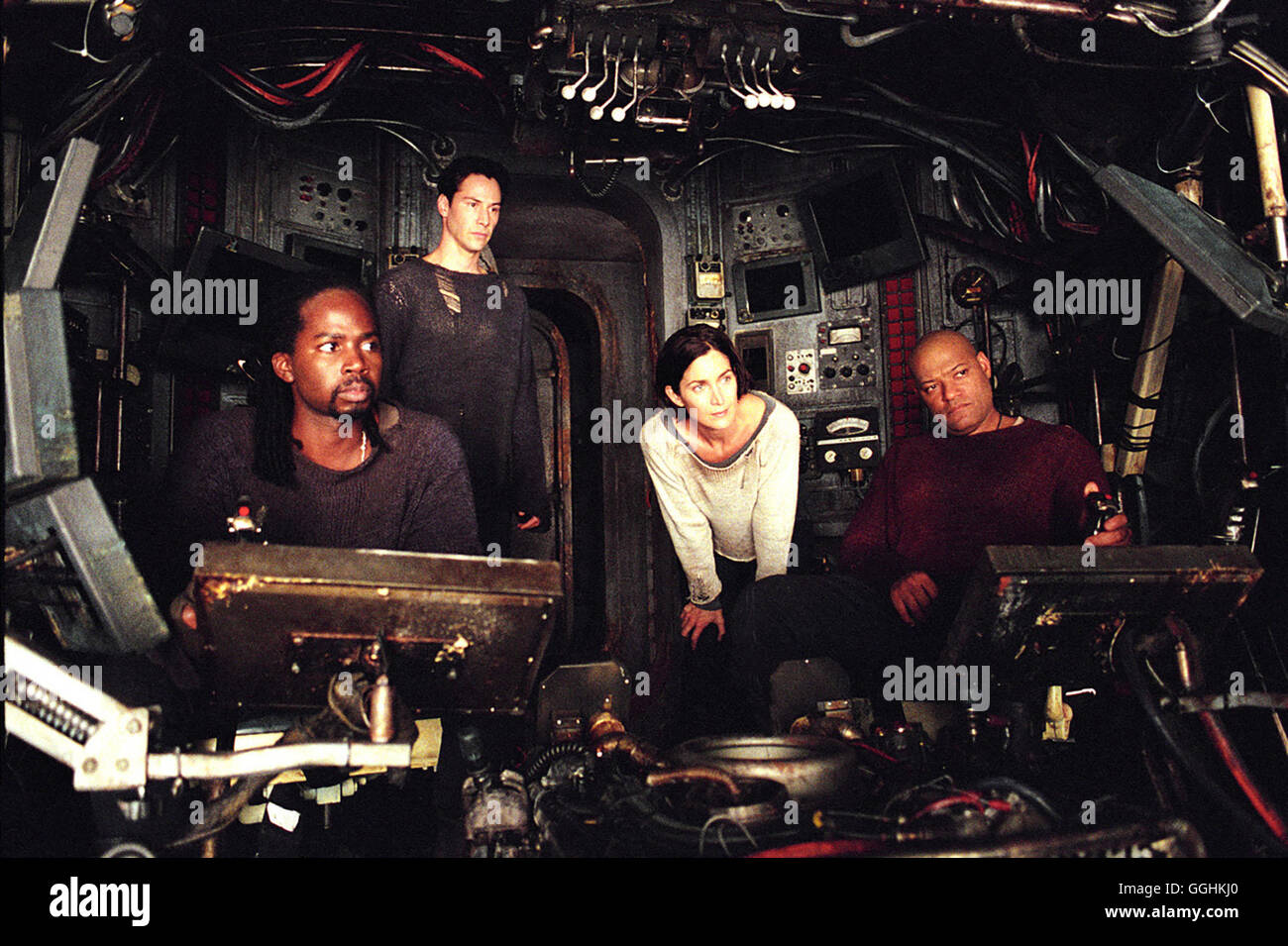 MATRIX - RELOADED / Matrix Reloaded USA 2002 / Larry & Andy Wachowski Kain (HAROLD PERRINEAU), Neo (KEANU REEVES), Trinity (CARRIE-ANNE MOSS), Morpheus (LAWRENCE FISHBURNE) Regie: Larry & Andy Wachowski aka. Matrix Reloaded Stock Photo