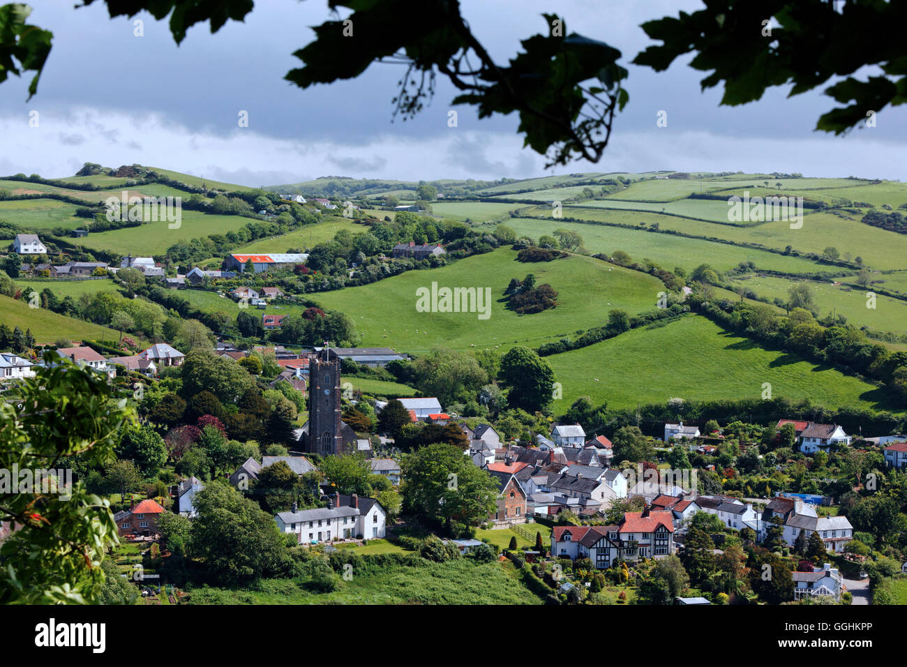 View of the village of Berrynarbor, Devon, England, Great Britain Stock Photo