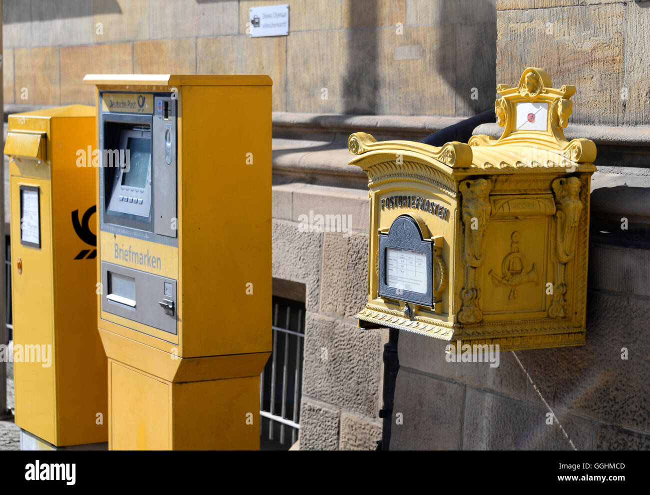 Letterboxes in Magdeburg, Saxony-Anhalt, Germany Stock Photo