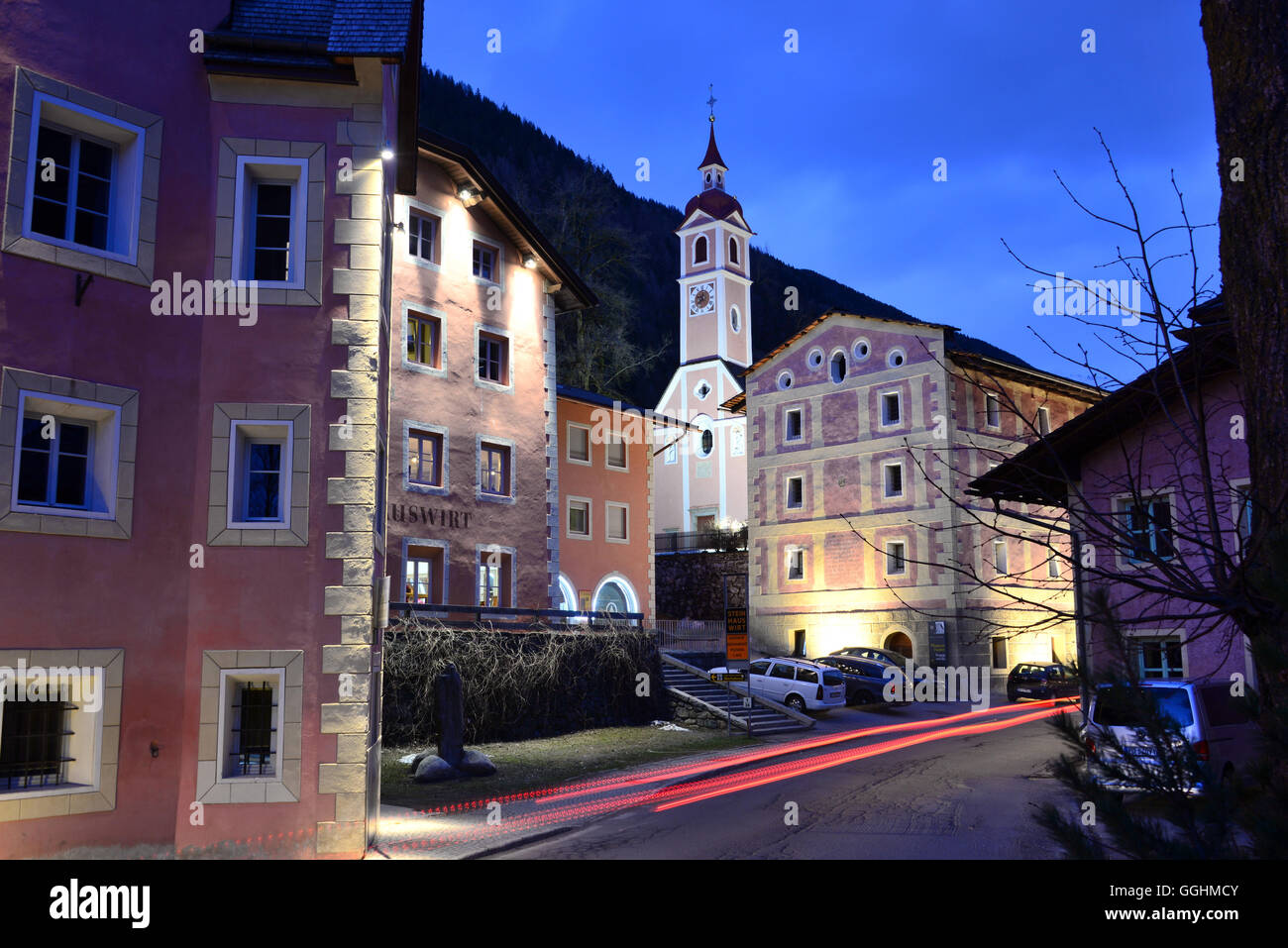 Village of Steinhaus in the Ahrn valley, South Tyrol, Italy Stock Photo