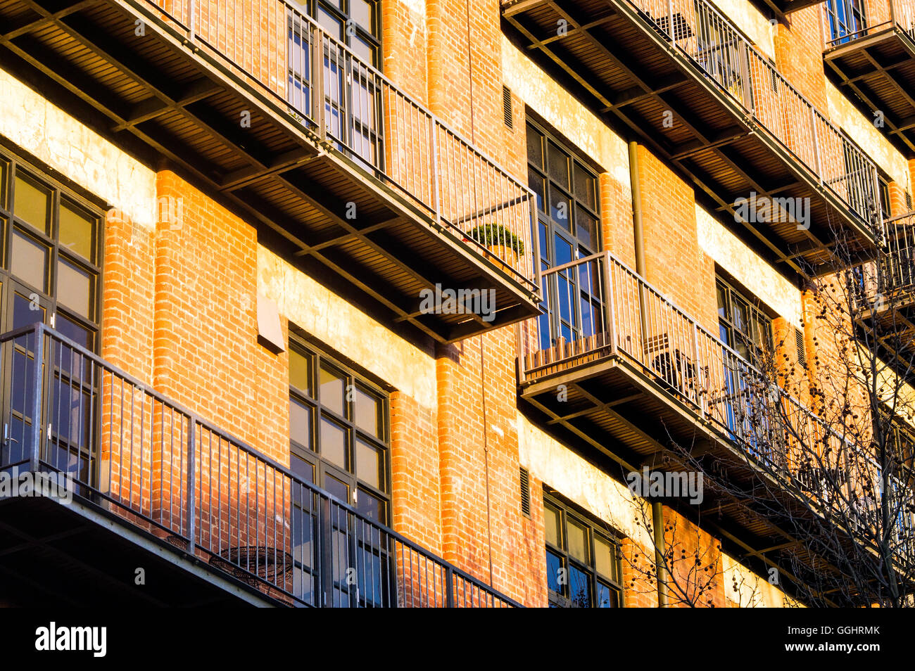 Converted warehouse apartments, Fitzroy, Victoria, Australia Stock