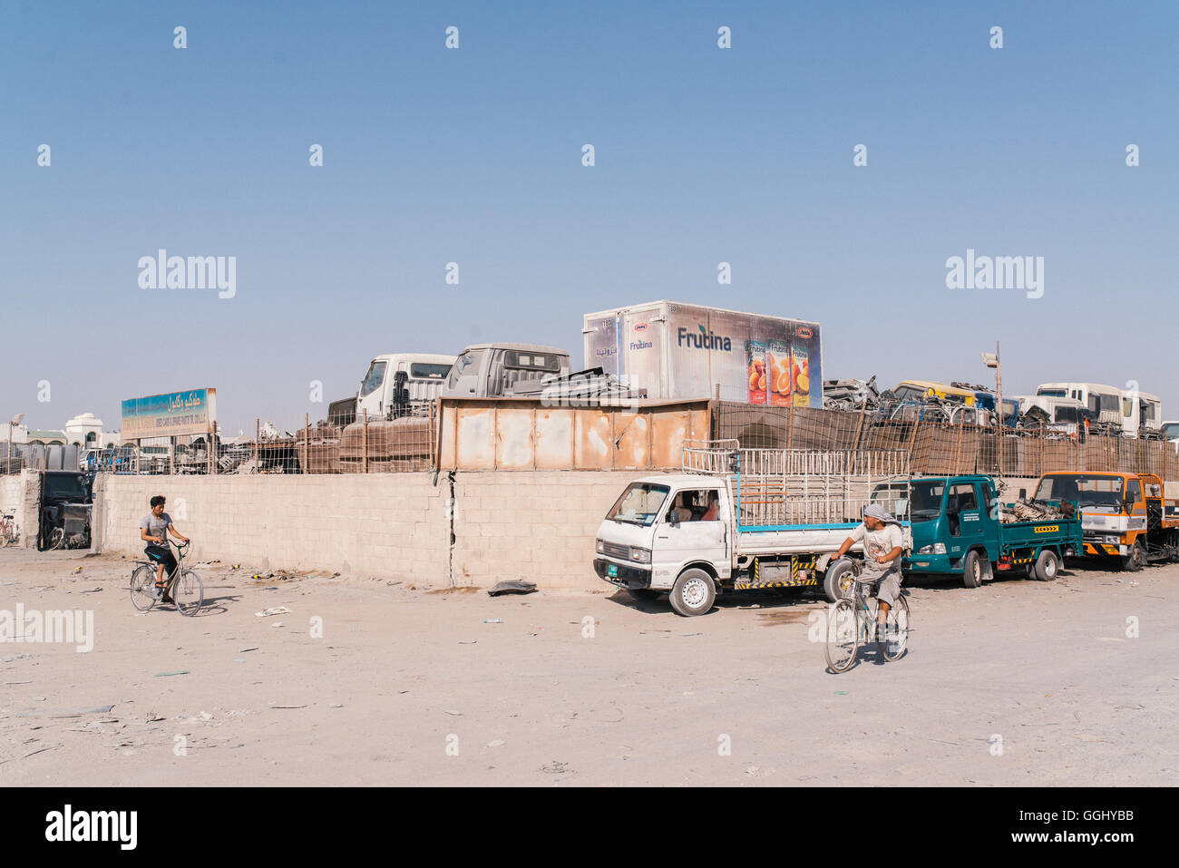 Sharjah, UAE. A street scene in an industrial area of the city Stock