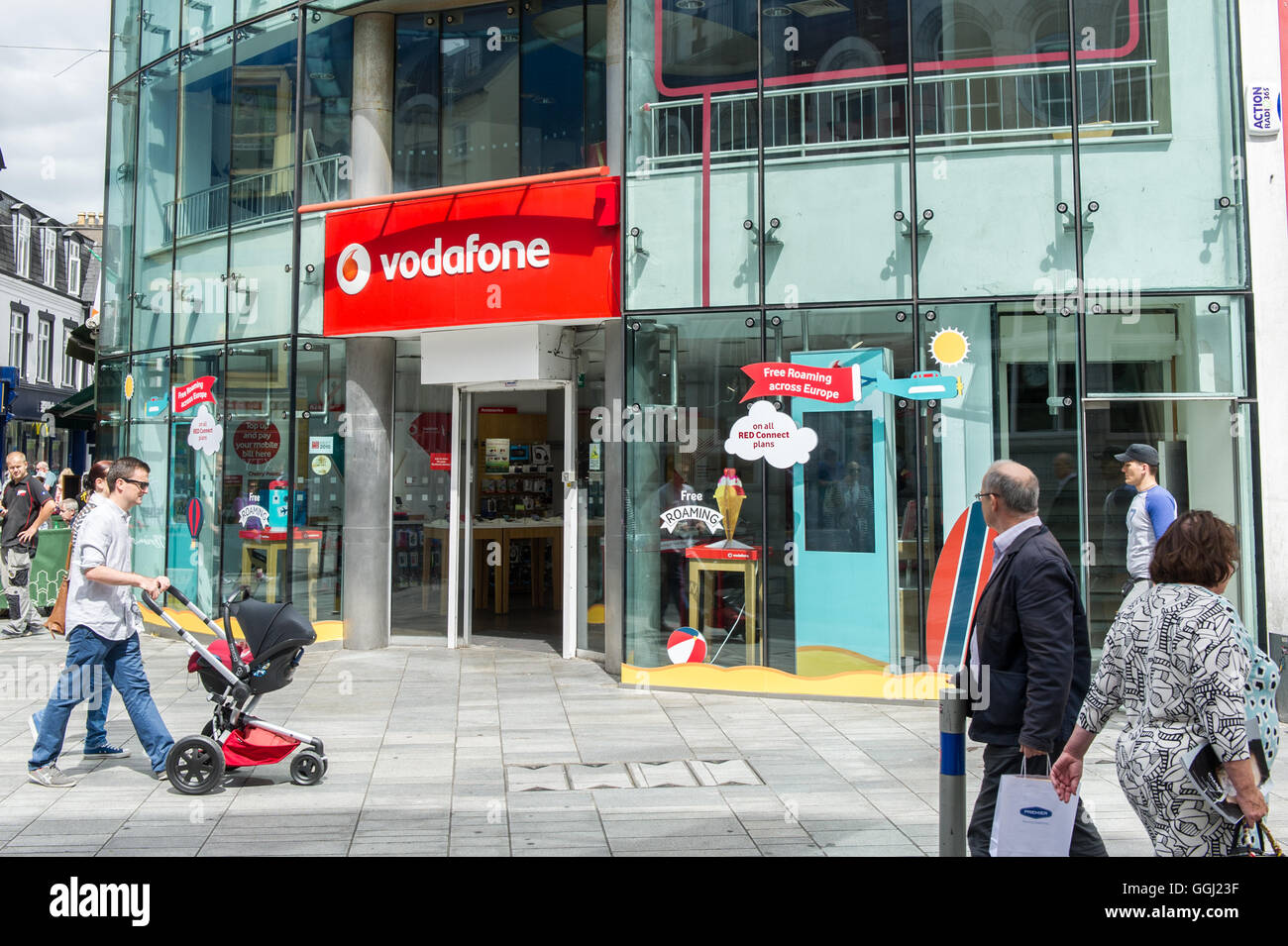Vodafone Store, Oliver Plunkett Street, Cork, Ireland. Stock Photo