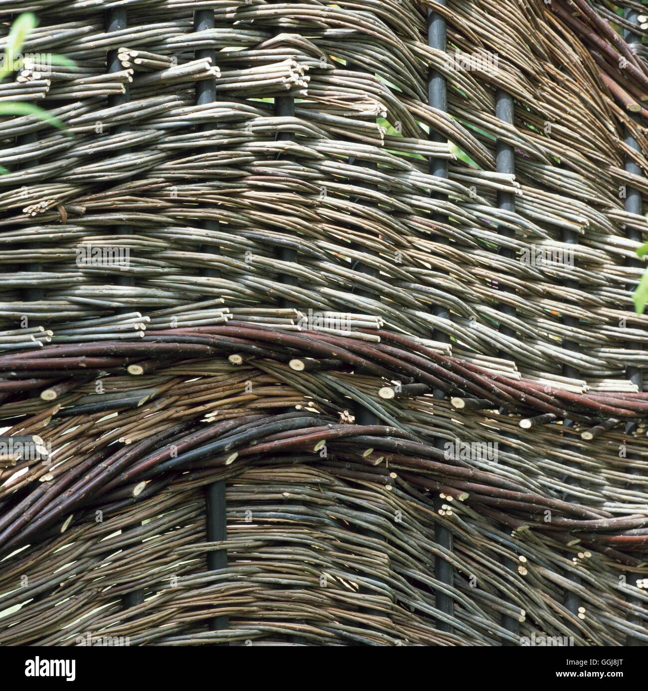 Fence - Woven Willow panel   FEN102626 Stock Photo