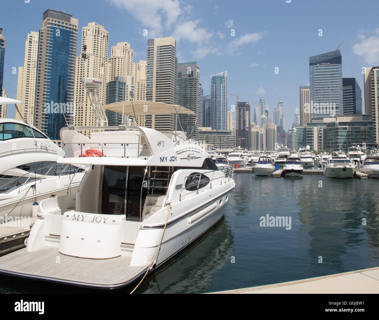 Habour in Dubai Marina, Dubai, UAE.   travel - Dubai   -  -  Dubai Marina - Dub Stock Photo