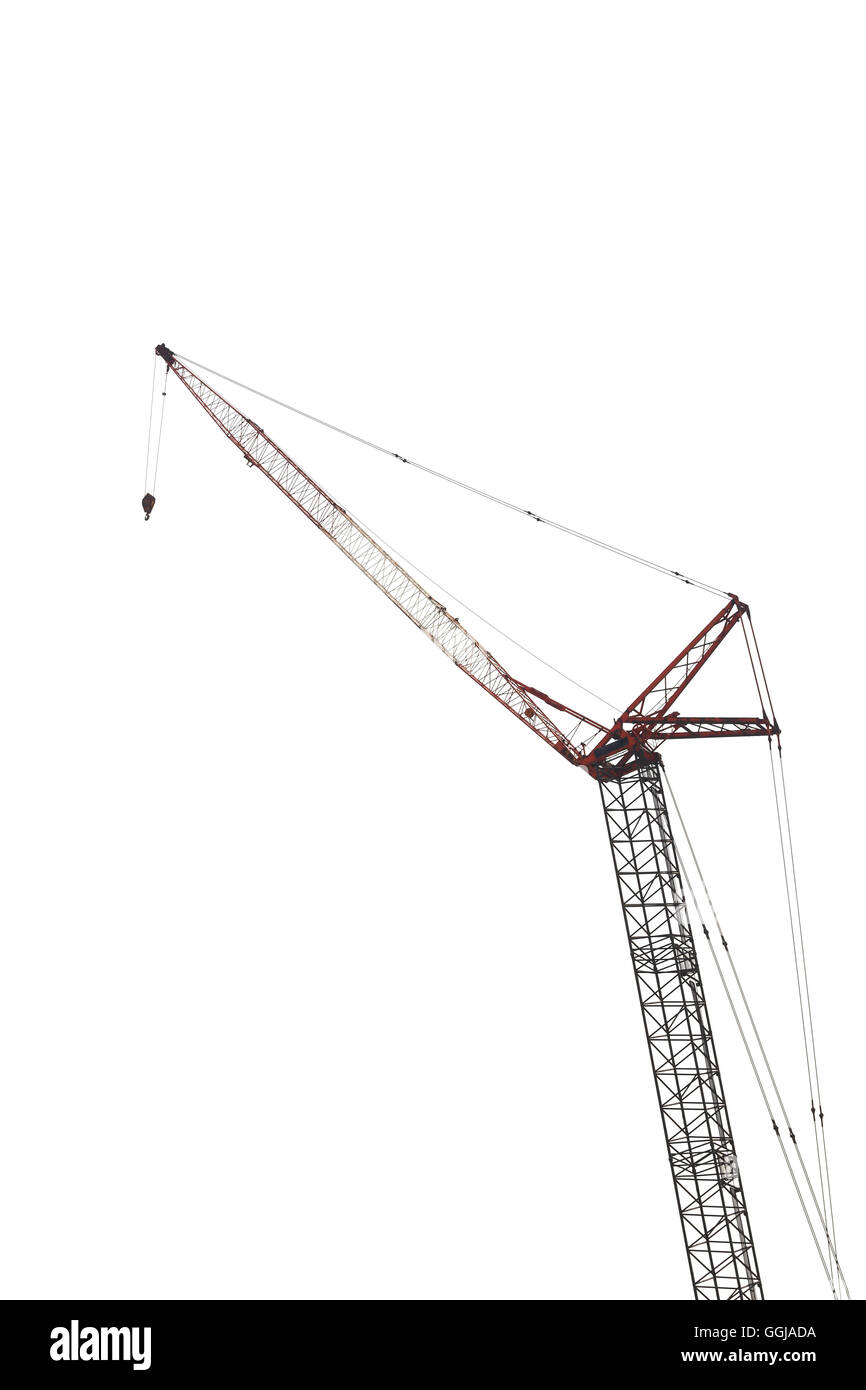 big crane of heavy machinery factory isolated on white background. Stock Photo