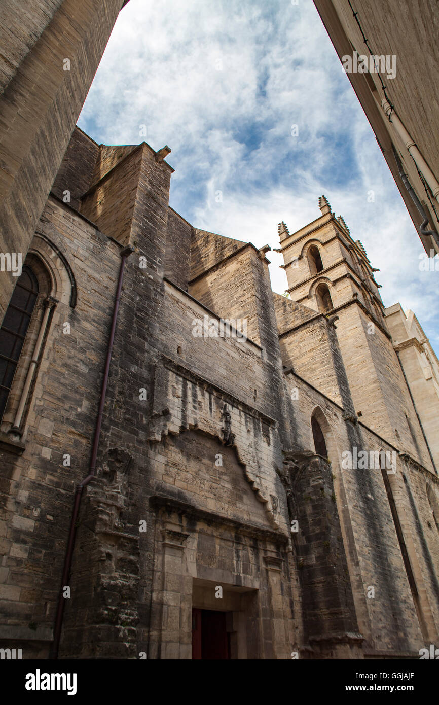 View at the Montpellier Cathedral in France Stock Photo