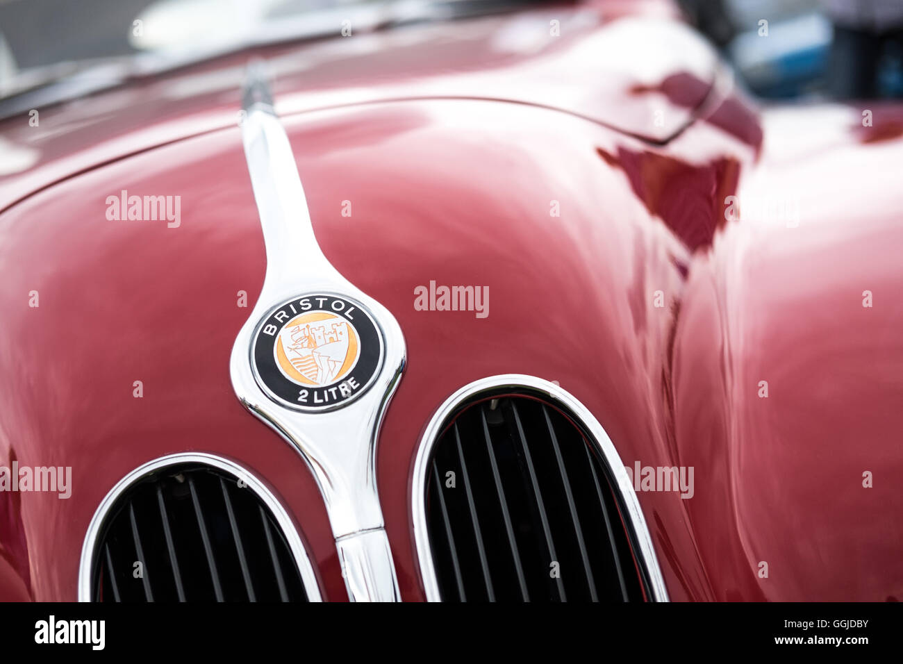 Bristol chrome bonnet detail badge Stock Photo - Alamy