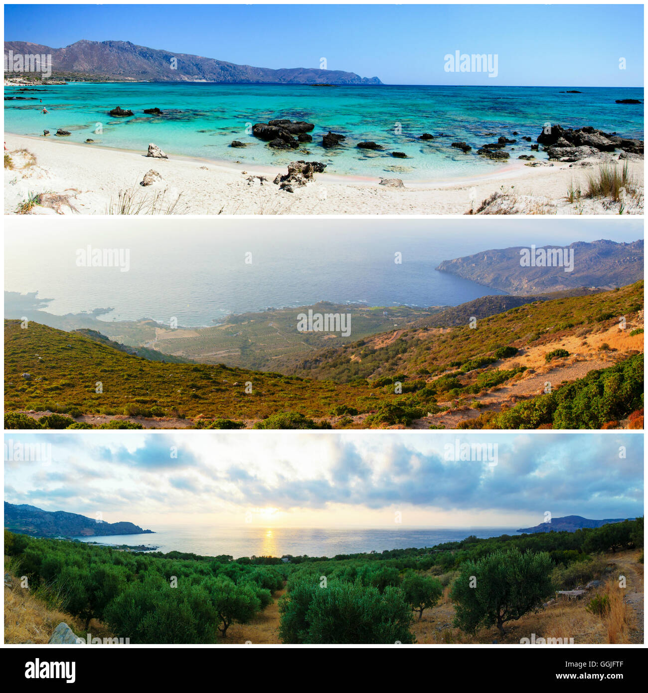 A beautiful summer landscape of the Mediterranean coast of Crete island,  Greece Stock Photo - Alamy