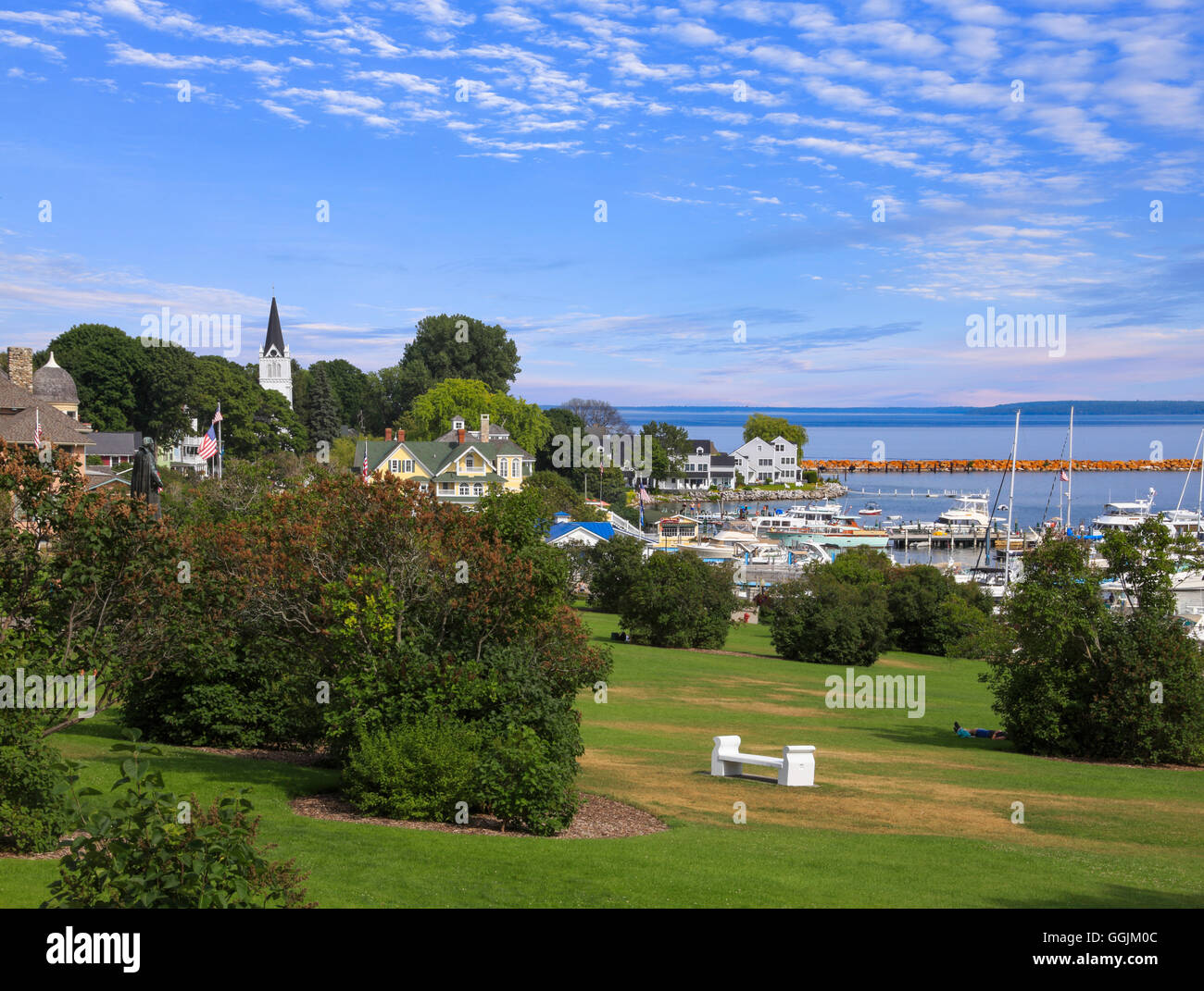 Mackinac City on Mackinac Island in the Straits of Mackinac Between