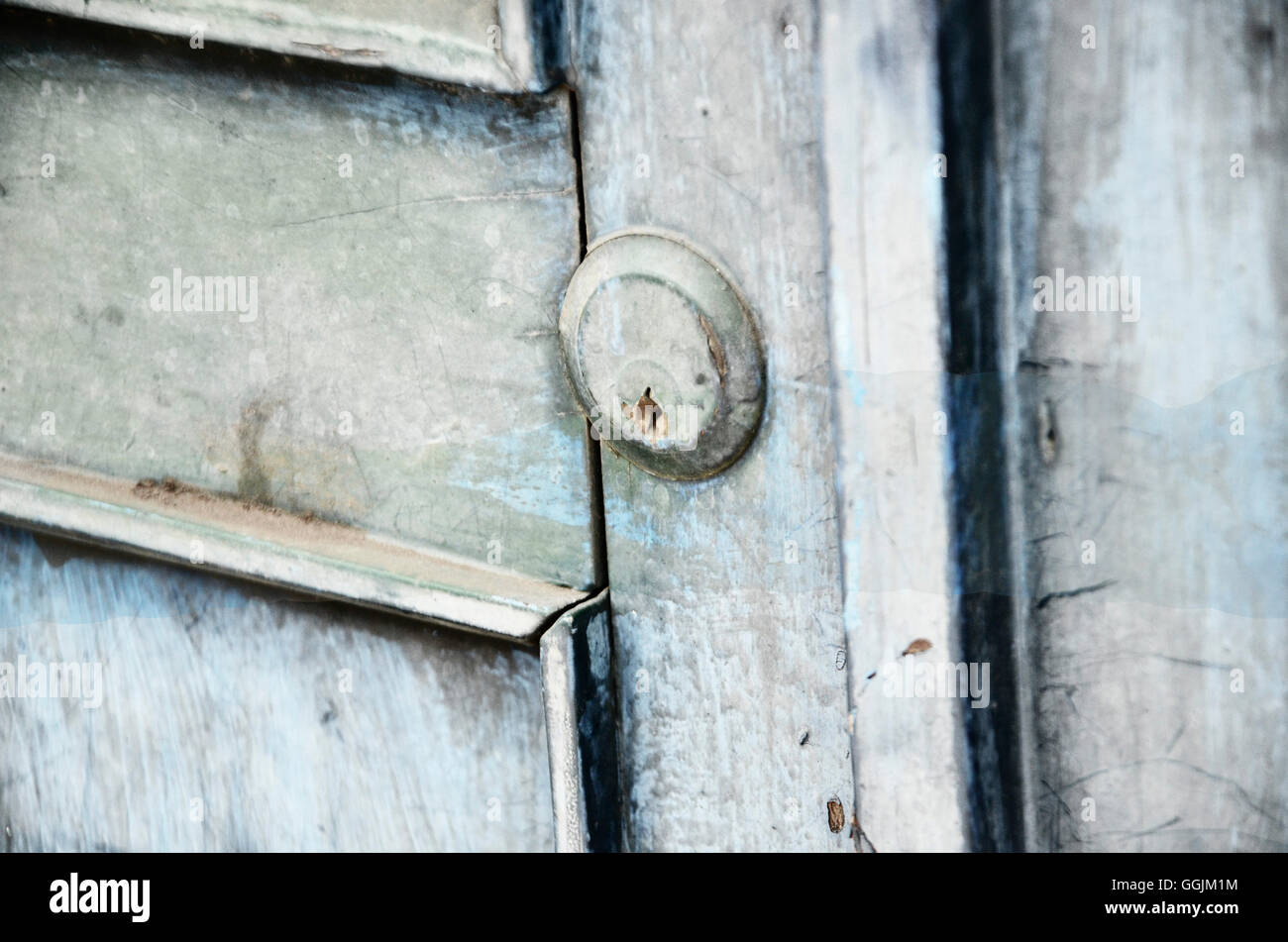 old door with close up on lock Stock Photo - Alamy