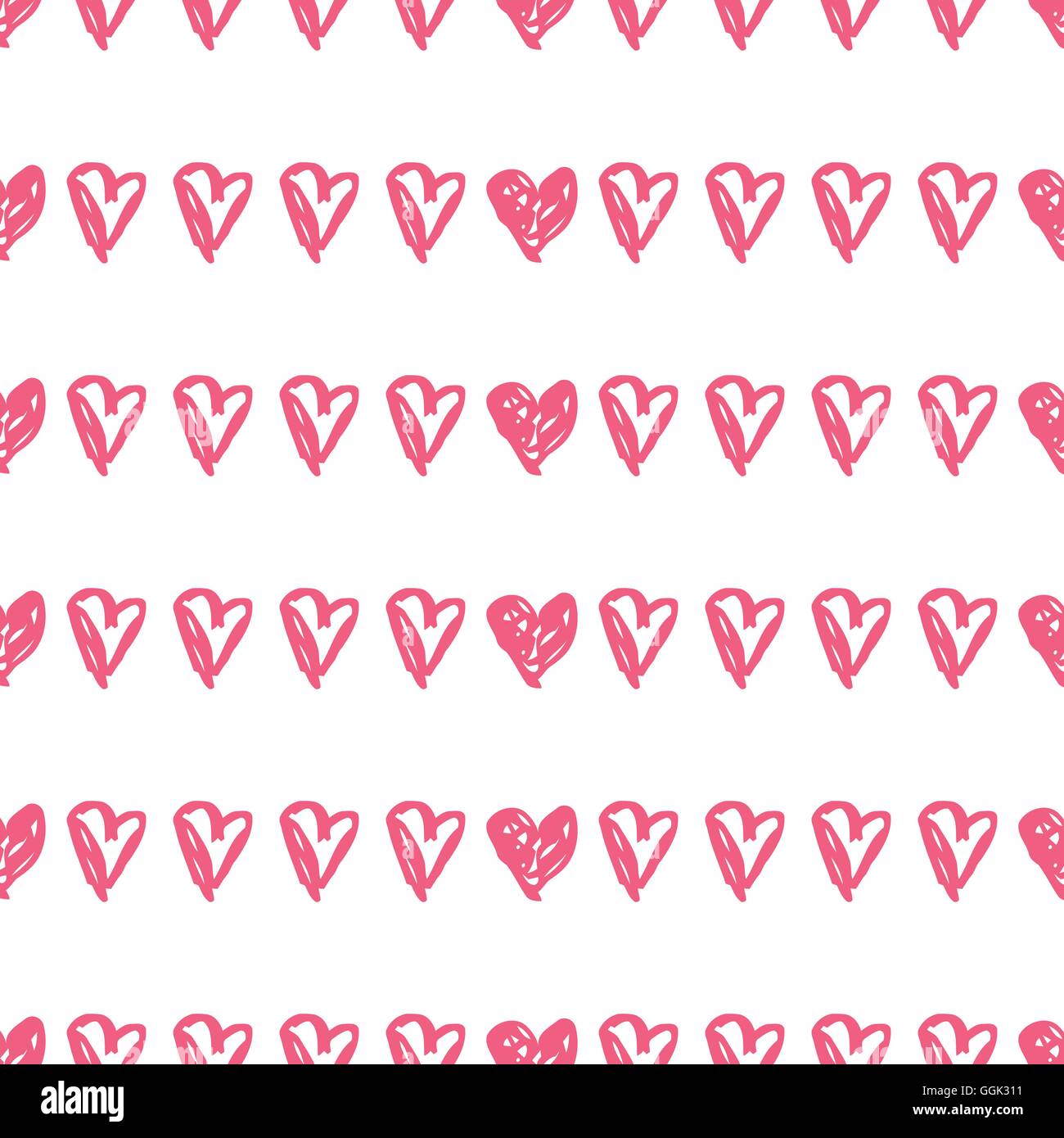 Doodle seamless pattern with hearts Stock Vector Image & Art - Alamy