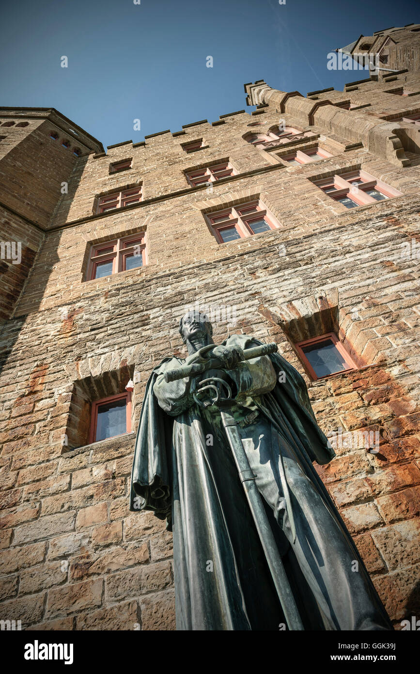 Statue of former ruler at Hohenzollern castle, Hechingen Bissingen, Swabian Alp, Baden-Wuerttemberg, Germany Stock Photo