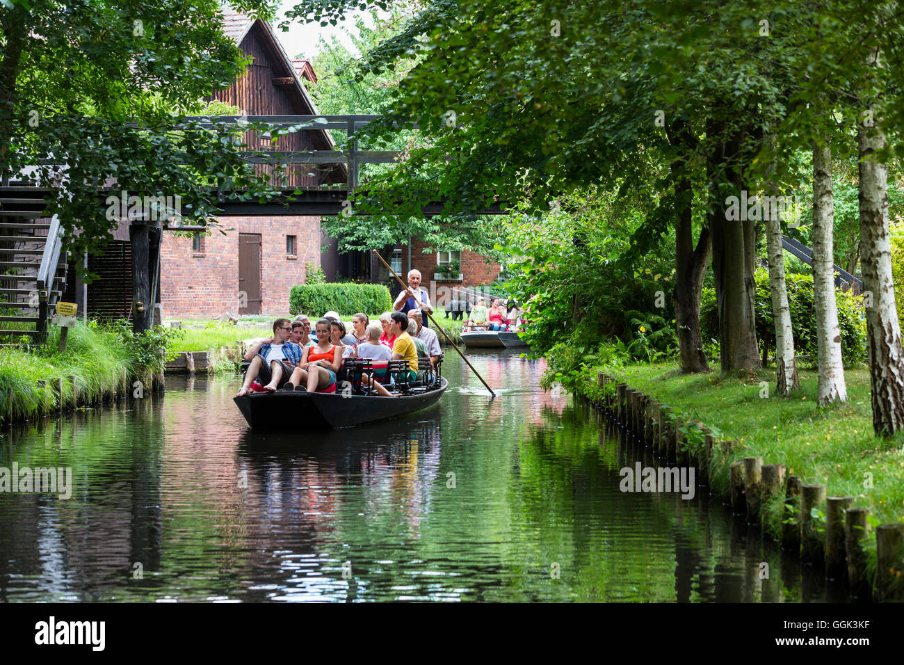 Boat tour in Spreewald, Spree, UNESCO biosphere reserve, Brandenburg, Germany, Europe Stock Photo
