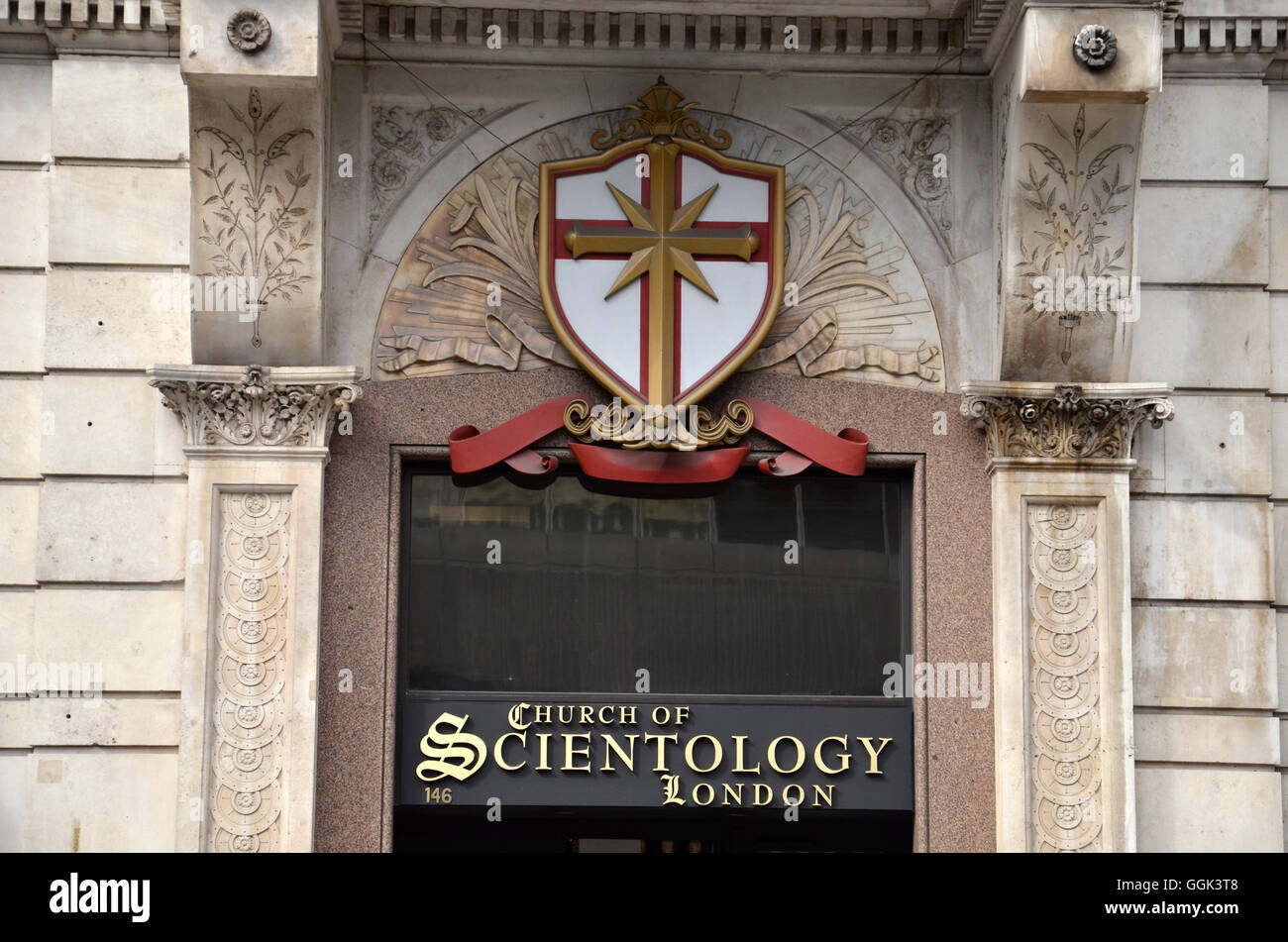 The main entrance of Scientology HQ, London Stock Photo