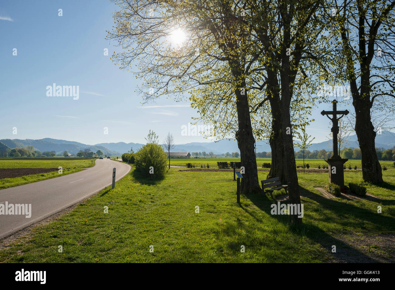 Wayside cross in Dreisam Valley, near Freiburg im Breisgau, Black Forest, Baden-Wuerttemberg, Germany Stock Photo