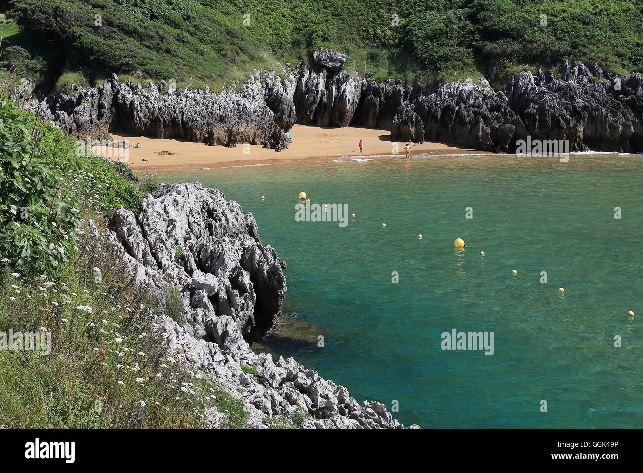 Islares beach, Cantabria, Spain Stock Photo