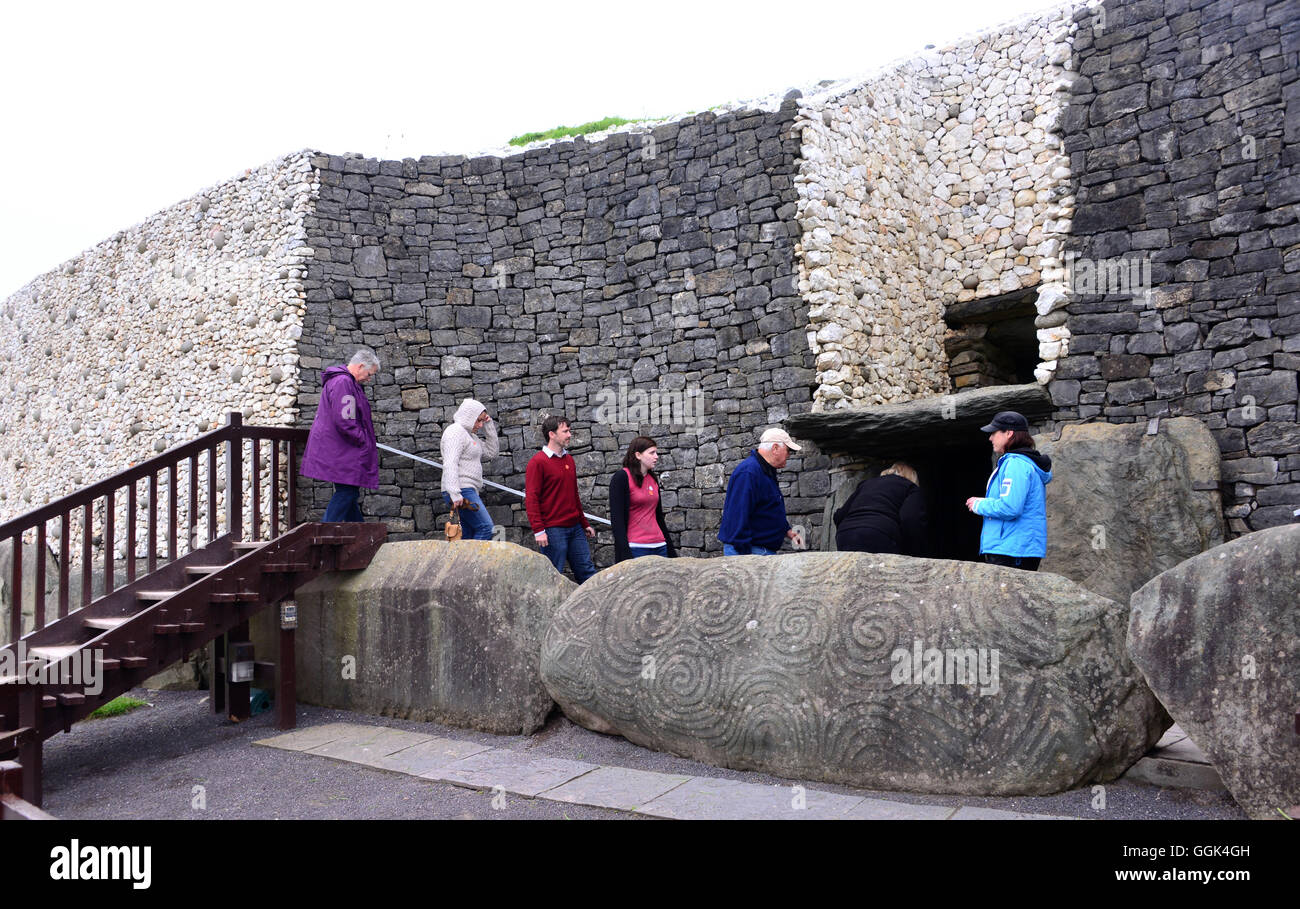 Newgrange, prehistoric monument in the Boyne valley, East coast, north of Dublin, County Meath, Ireland Stock Photo