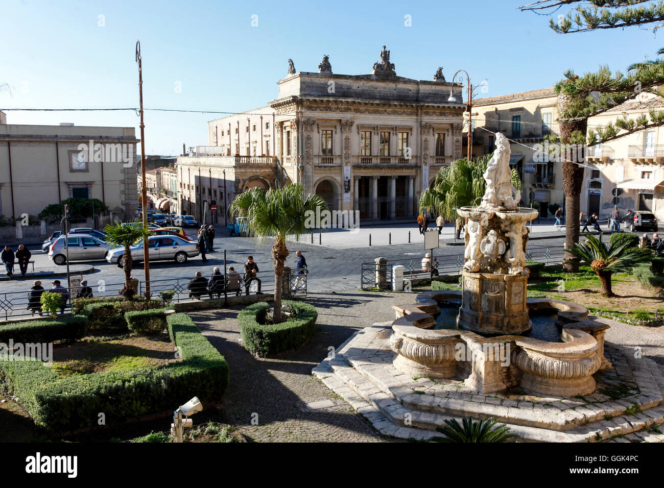 Theater, Noto, Syracuse, Sicily, Italy Stock Photo