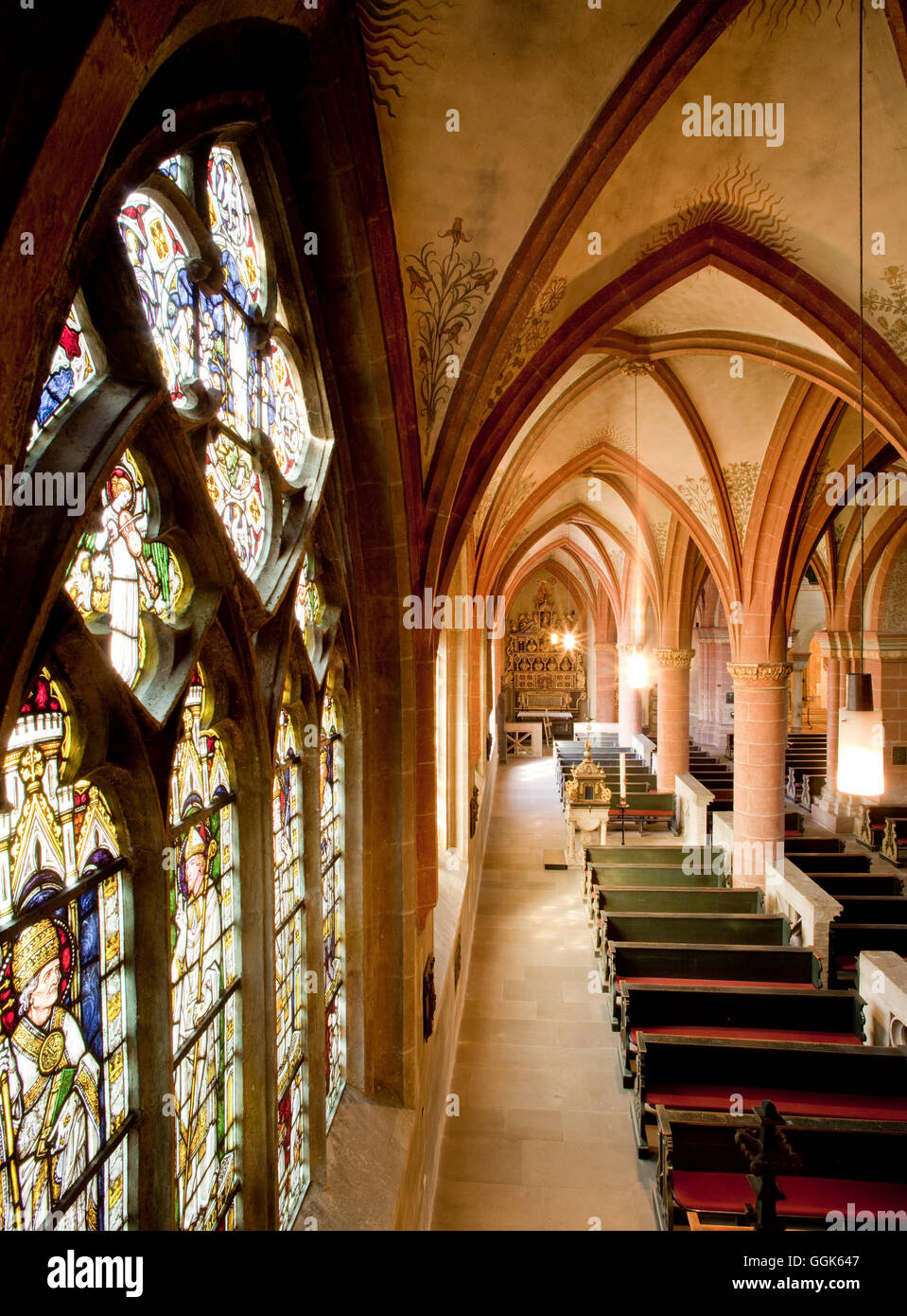 Interior of Fritzlar Cathedral, Fritzlar, Hesse, Germany, Europe Stock Photo