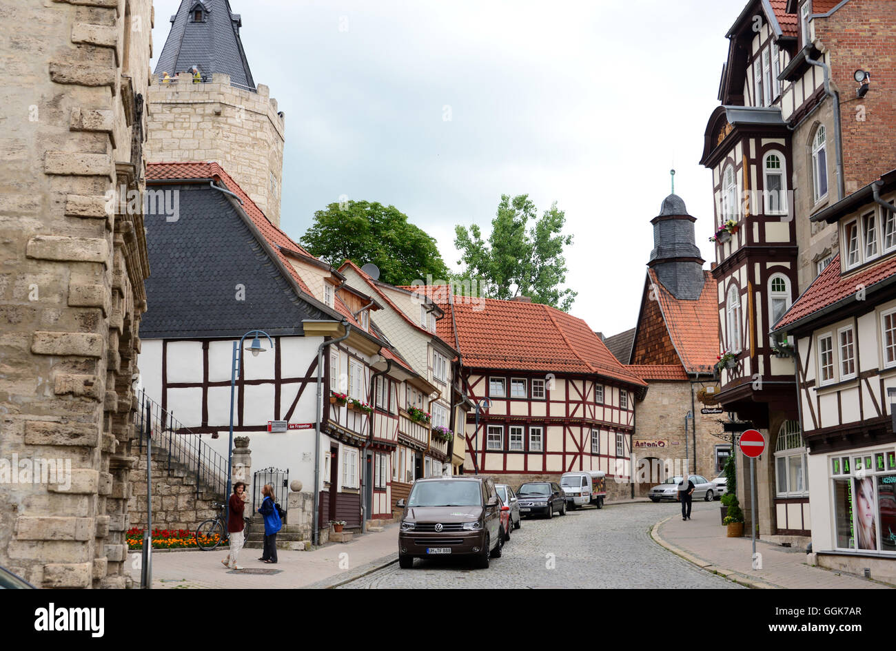 Timber frame houses in muehlhausen hires stock photography and images