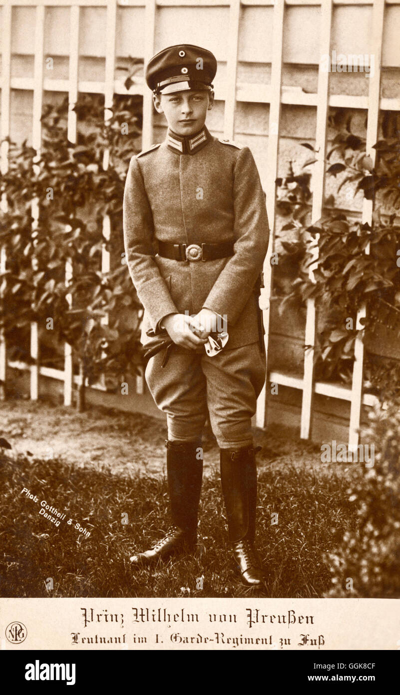 Prinz Wilhelm von Preußen - 1916 Leutnant im 1. Garde-Regiment Preußen Stock Photo