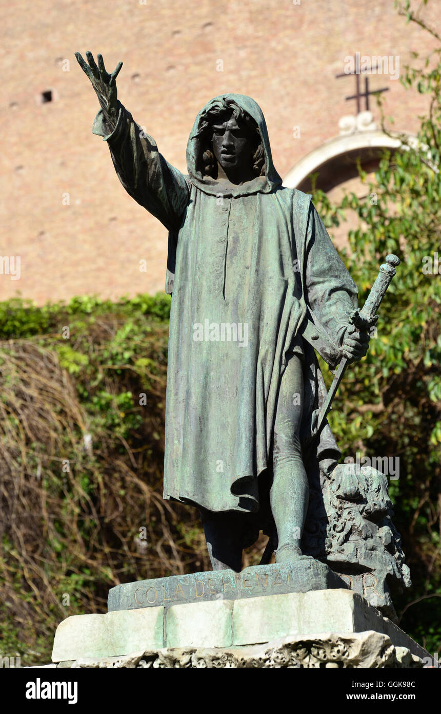 Cola di Rienzo, a powerful politician in medieval Rome who revolted against the Pope. Stock Photo