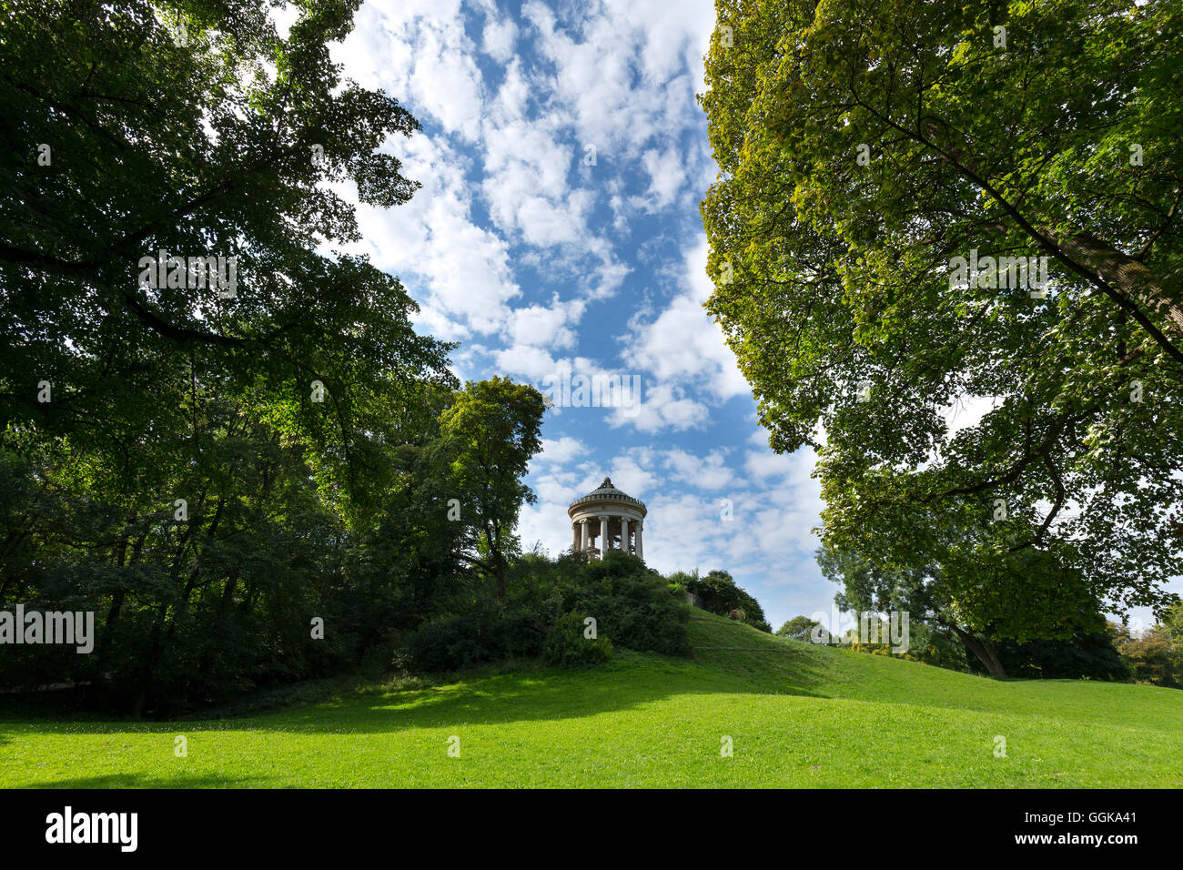 Monopteros in the English Garden, Munich, Upper Bavaria, Bavaria, Germany Stock Photo