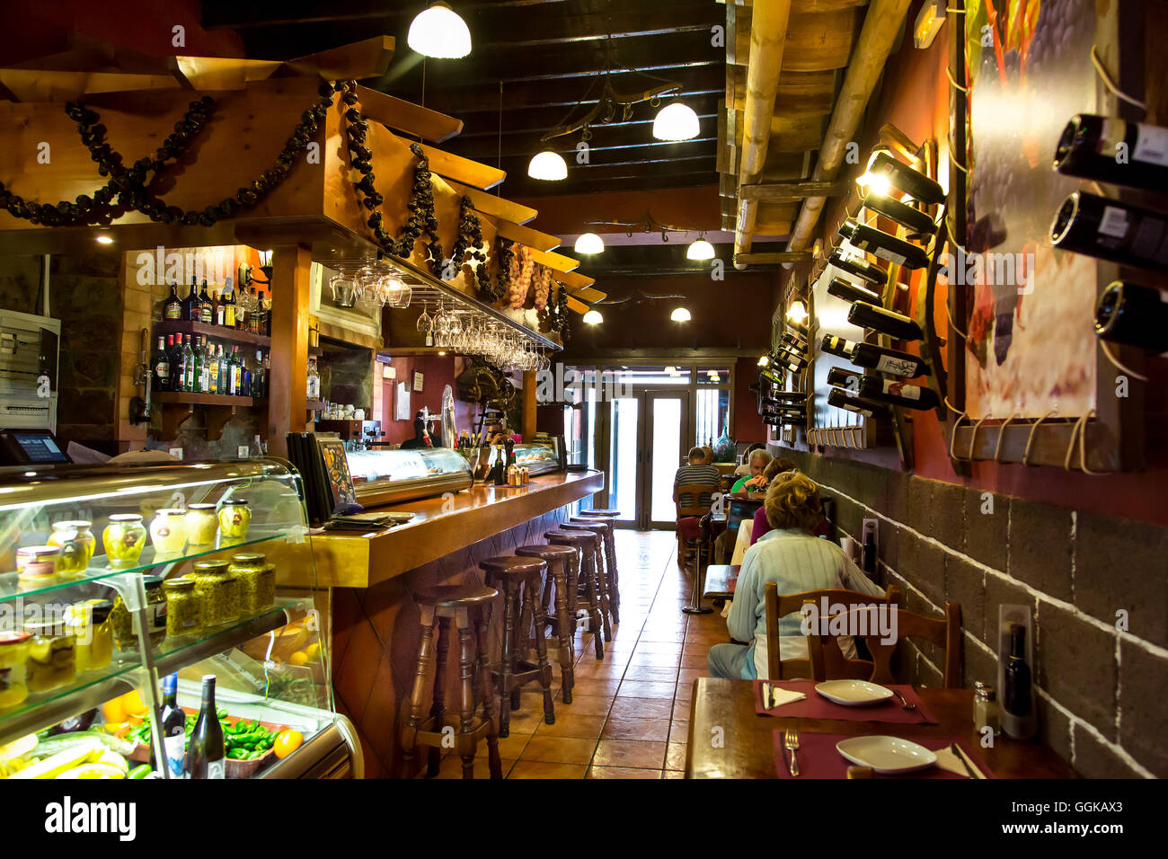 Restaurant Museo del Vino, Arrecife, Lanzarote, Canary Islands, Spain Stock Photo