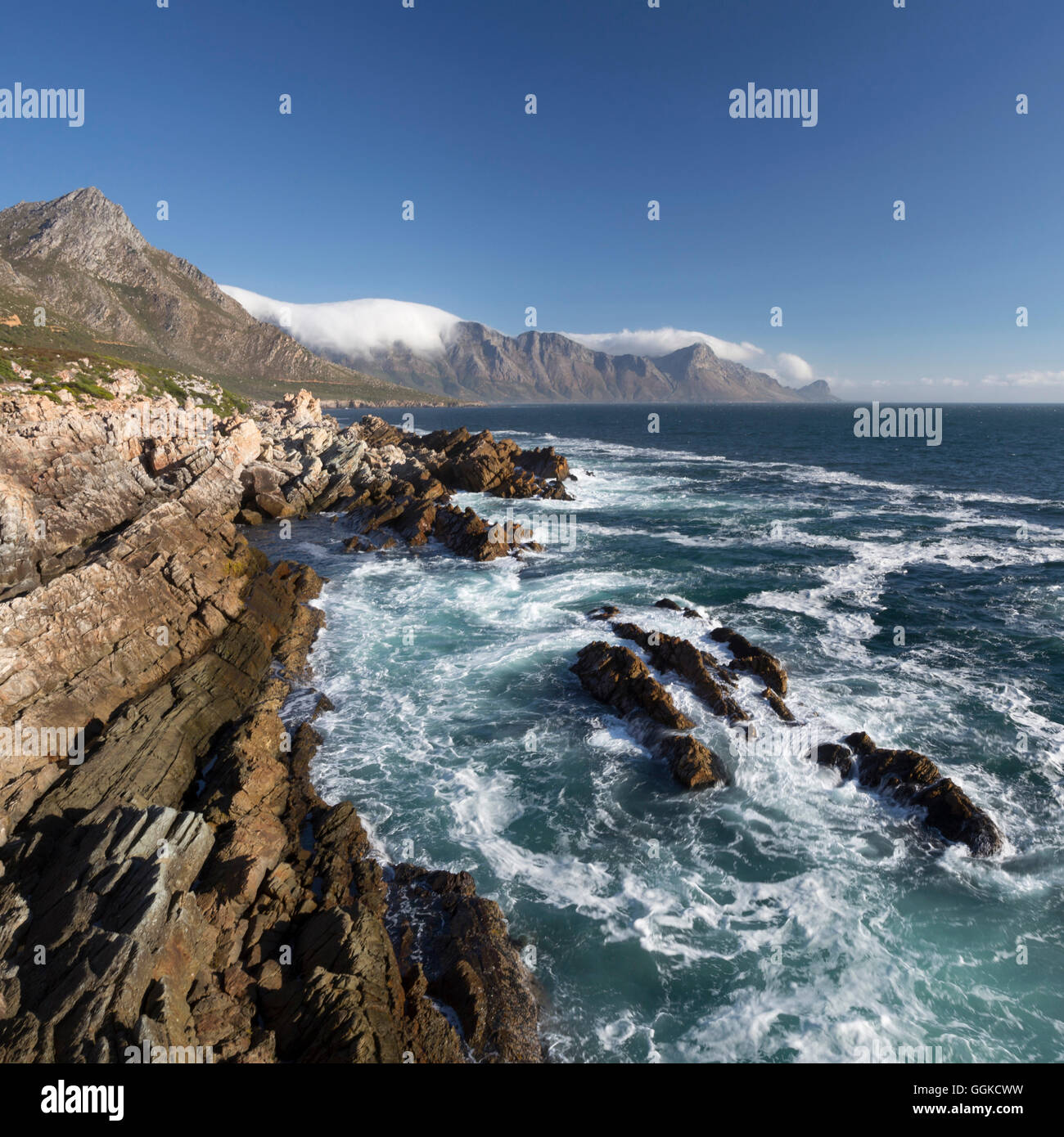 Rocky coast, False Bay, Cape town, Western cape, South Africa Stock