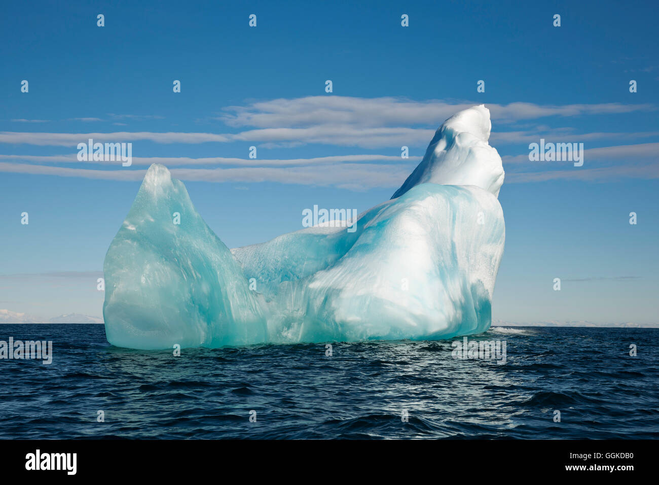 Iceberg in bright sunlight, Bird Point, Ross Island, Antarctica Stock Photo