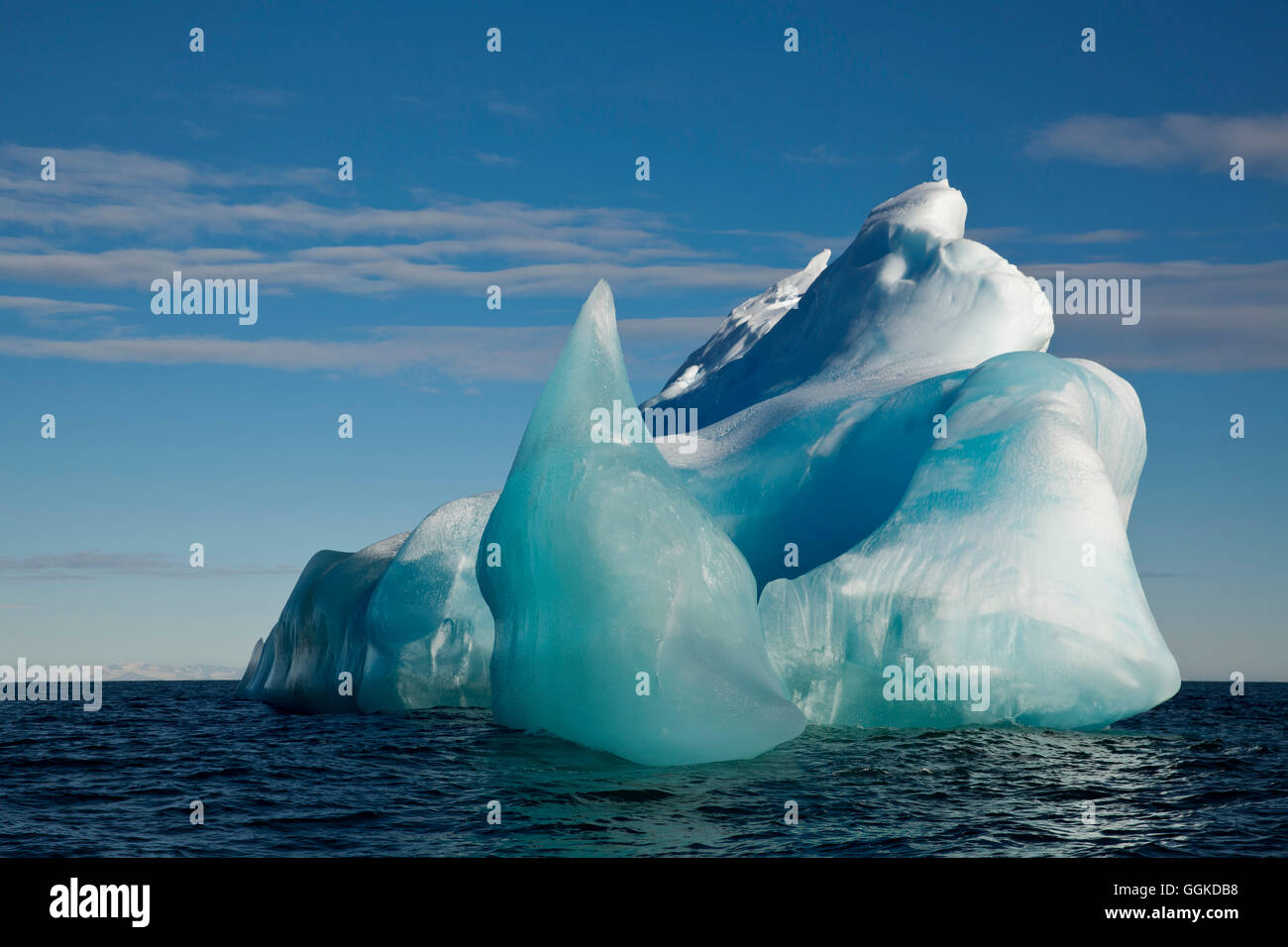 Iceberg in bright sunlight, Bird Point, Ross Island, Antarctica Stock Photo