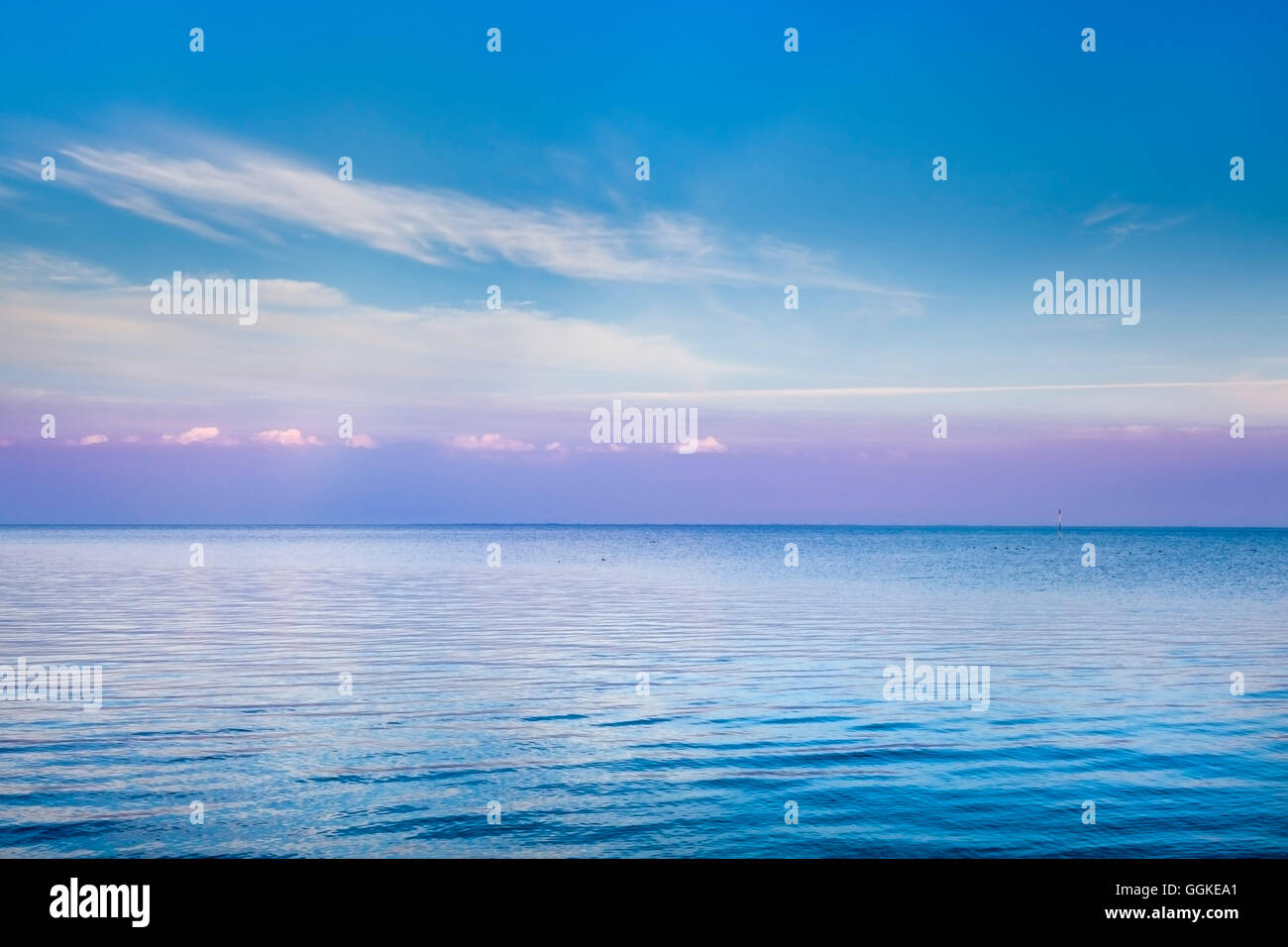 View out to sea, Hallig Langeness, North Frisian Islands, Schleswig-Holstein, Germany Stock Photo