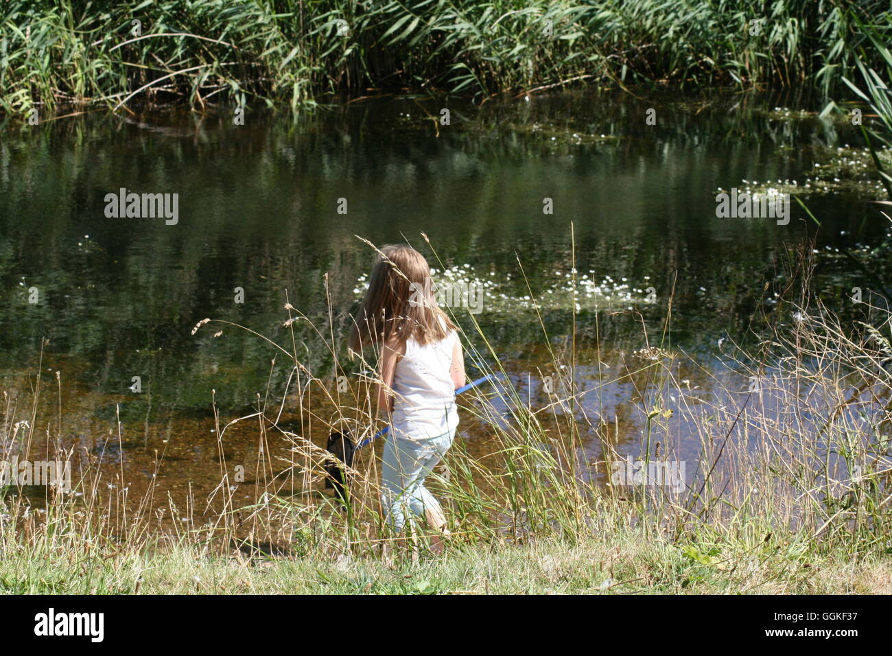 girl on river bank Stock Photo - Alamy