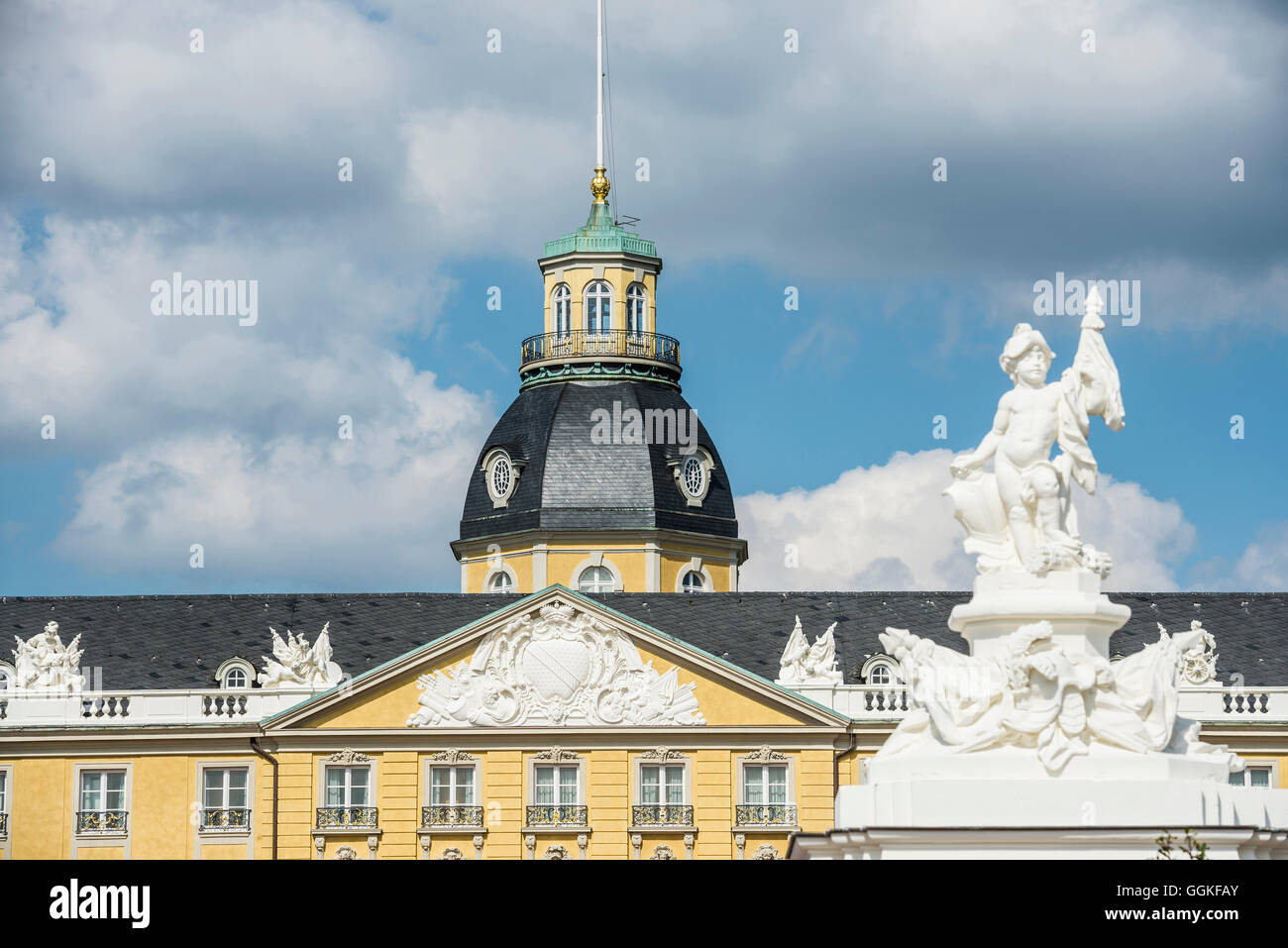 Karlsruhe Palace, Karlsruhe, Baden-Wuerttemberg, Germany Stock Photo