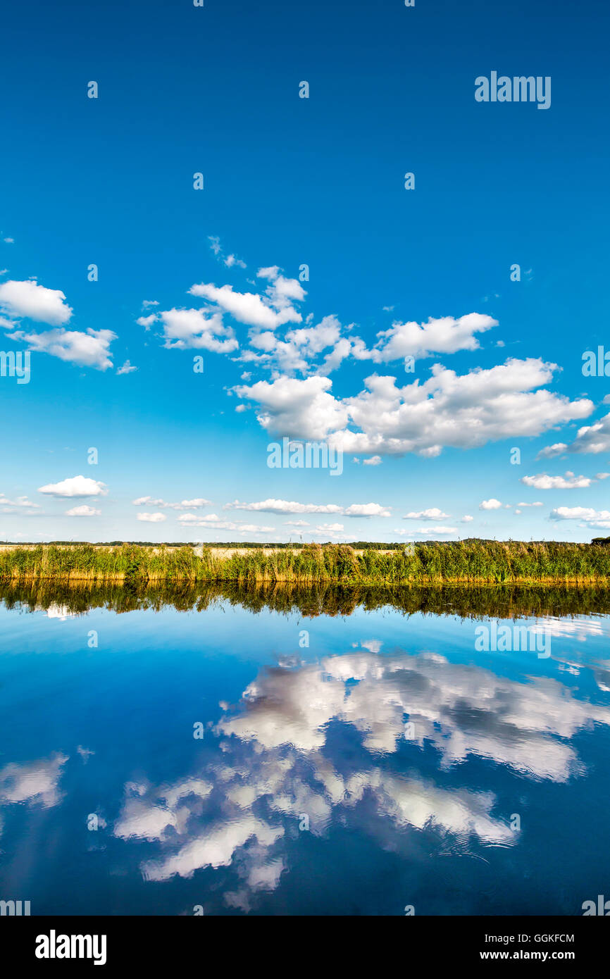 River Hamme, Worpswede, Teufelsmoor, Lower Saxony, Germany Stock Photo