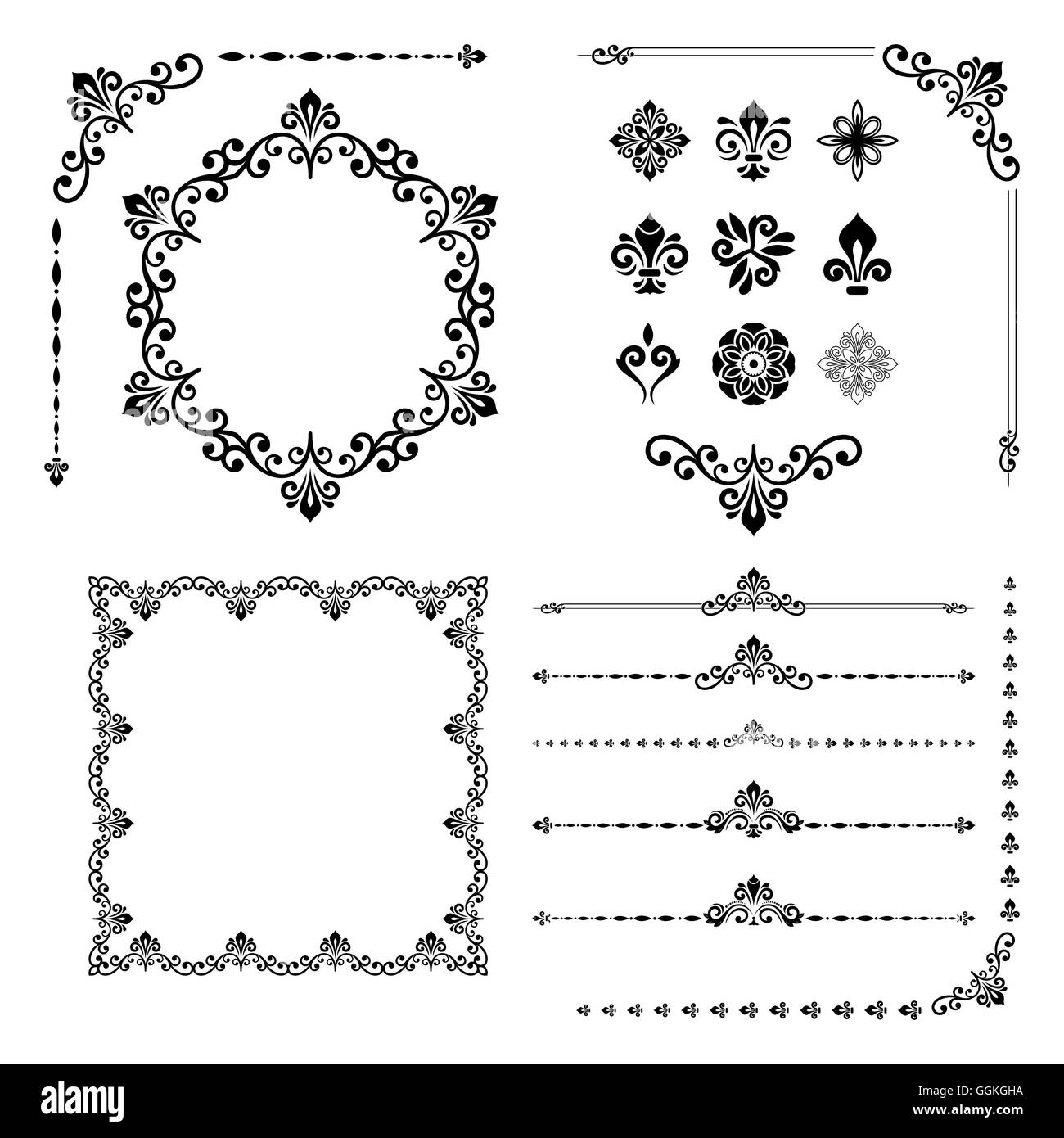 Vintage Set of Elements Stock Vector Image & Art - Alamy