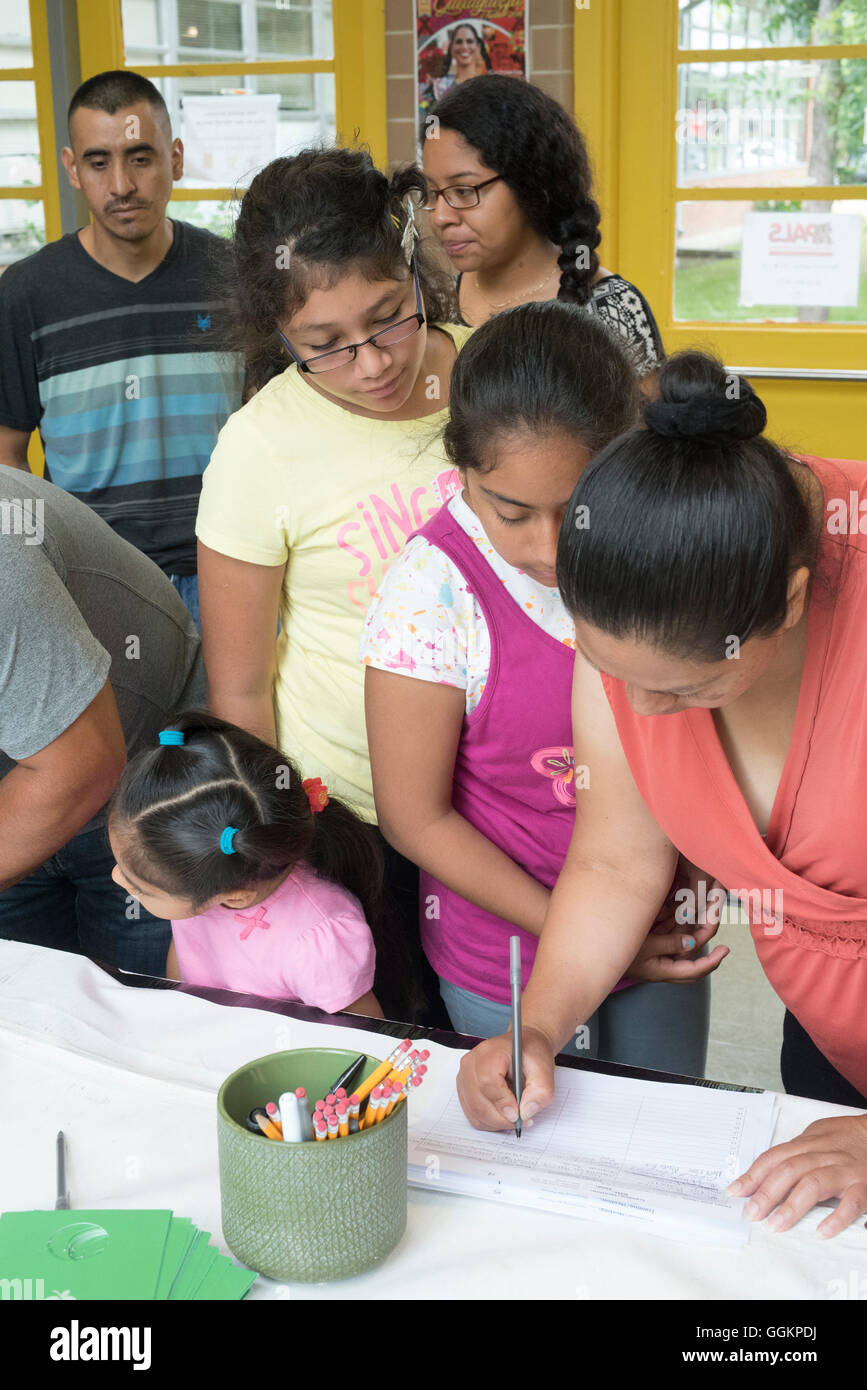 Participants in Colorin Colorado, a one-day workshop for parents, teachers and administrators of English Language Learners (ELL) Stock Photo