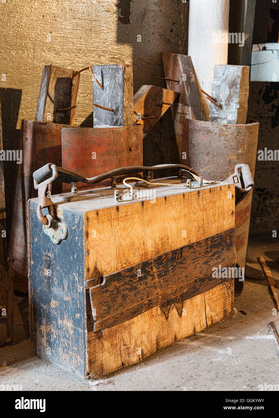 Vintage electrical test equipment. Steam generator,steam turbine