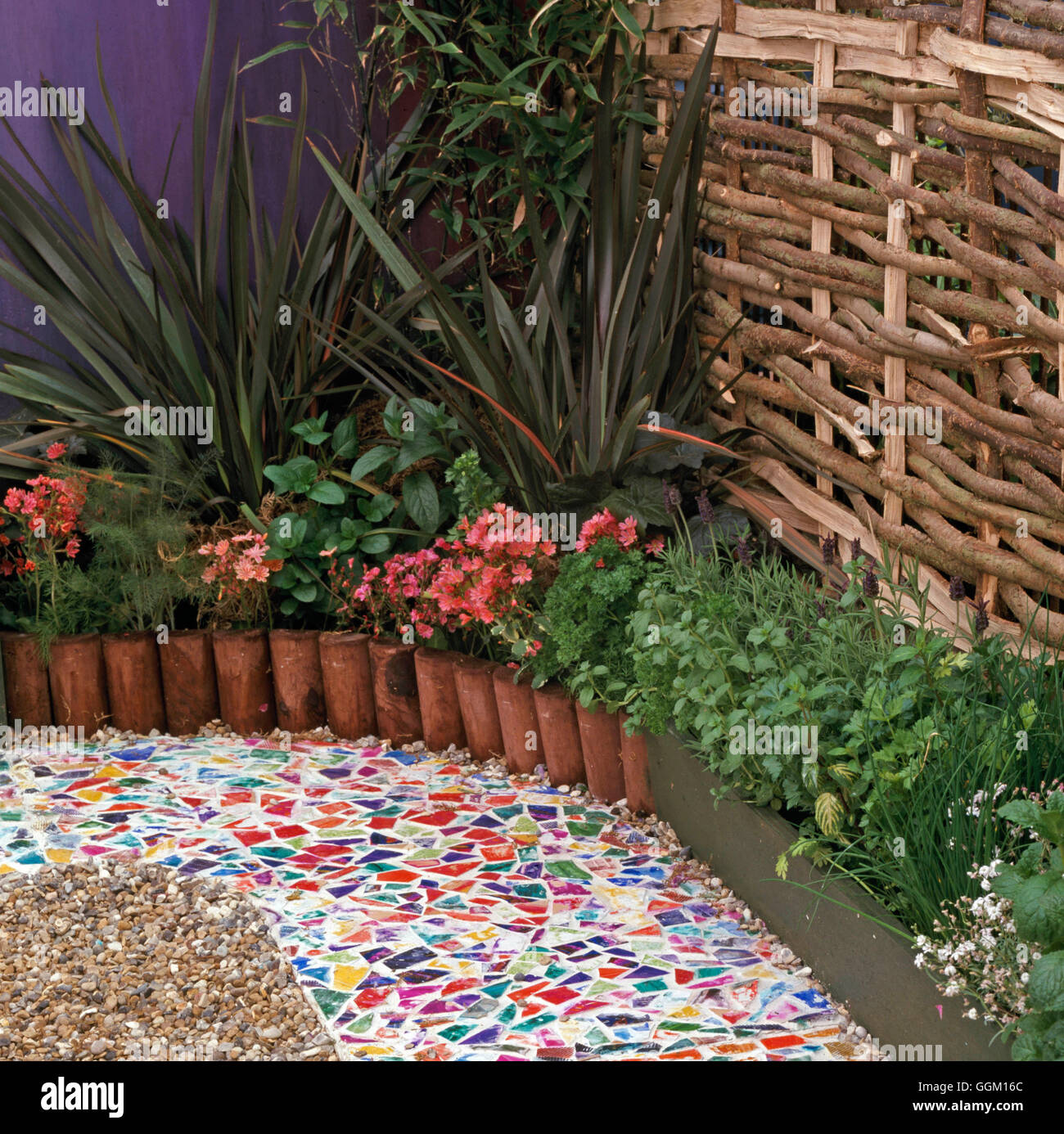 Path - of mosaic (Please credit: Photos Horticultural/ Ealing Tertiary College)   PAP085643     Phot Stock Photo