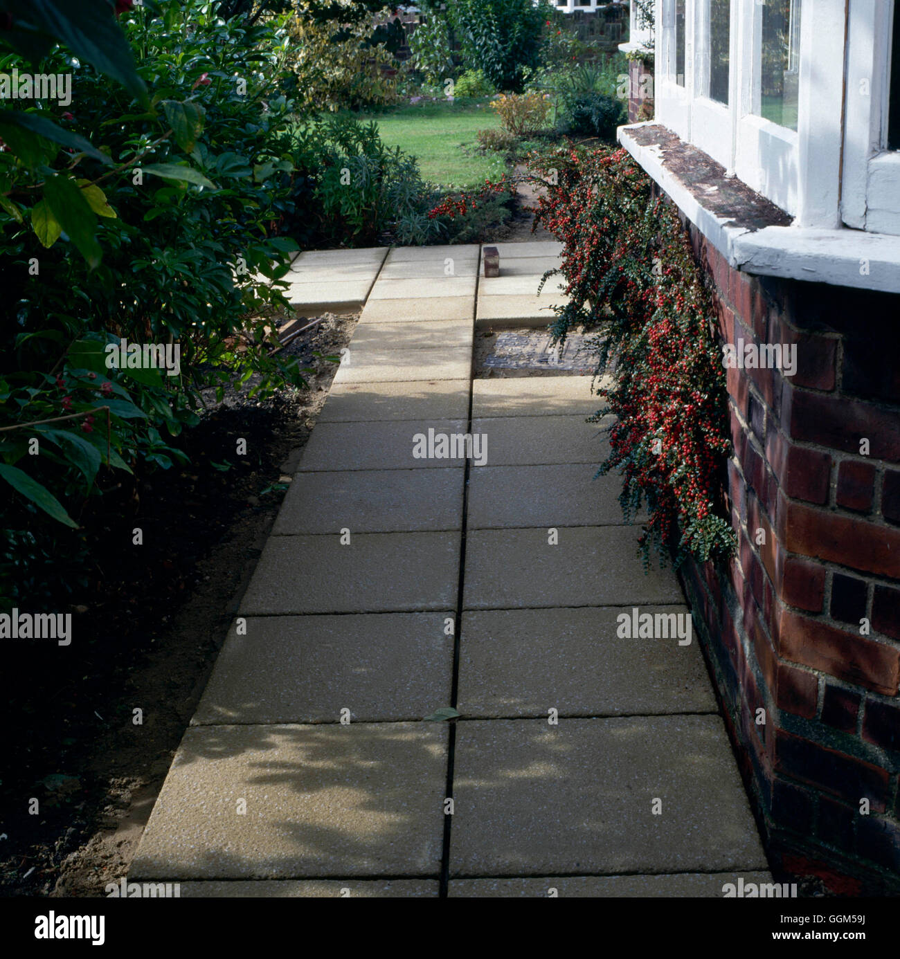Paving Newly laid 18 square slabs (See previous no.)"" Tasks
