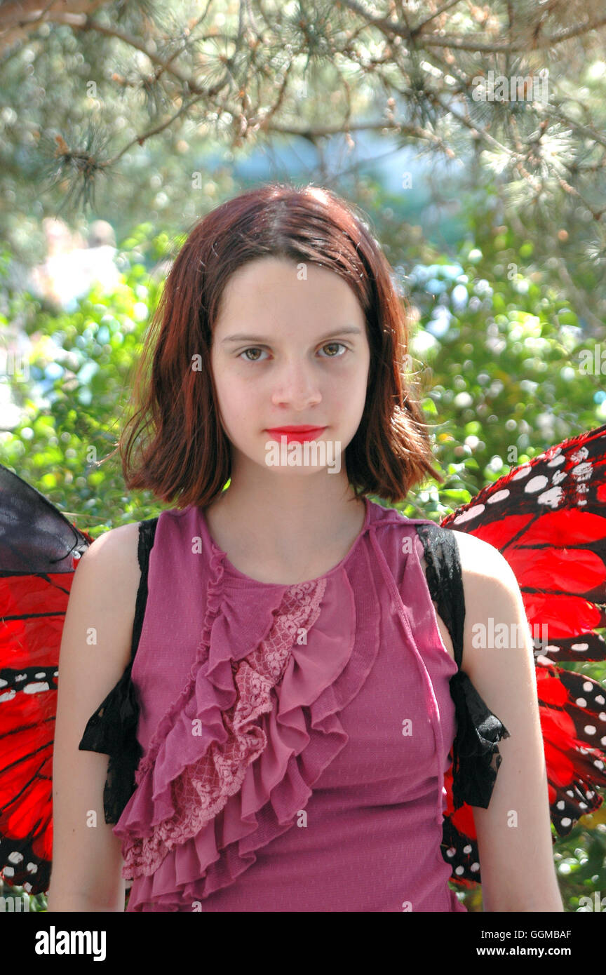 Girl with butterfly wings Stock Photo Alamy