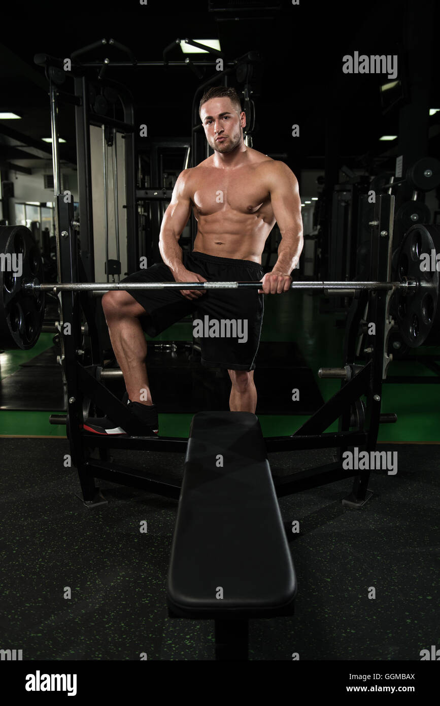 Bodybuilder Posing In Different Poses Demonstrating Their Muscles Male Showing Muscles