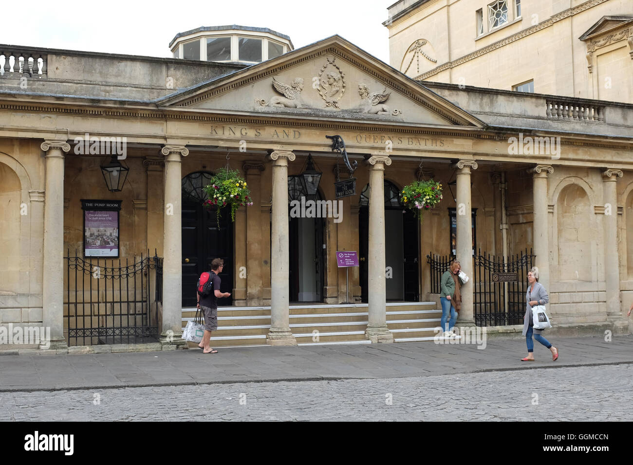 An entrance to the Roman Baths in Bath, Somerset, England Stock Photo ...