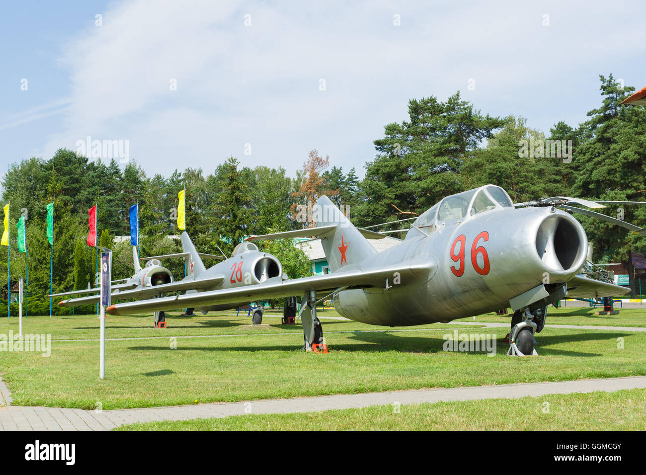 Minsk, Belarus - July 17, 2016: aviation technology museum in the open air in the city of Minsk. Stock Photo