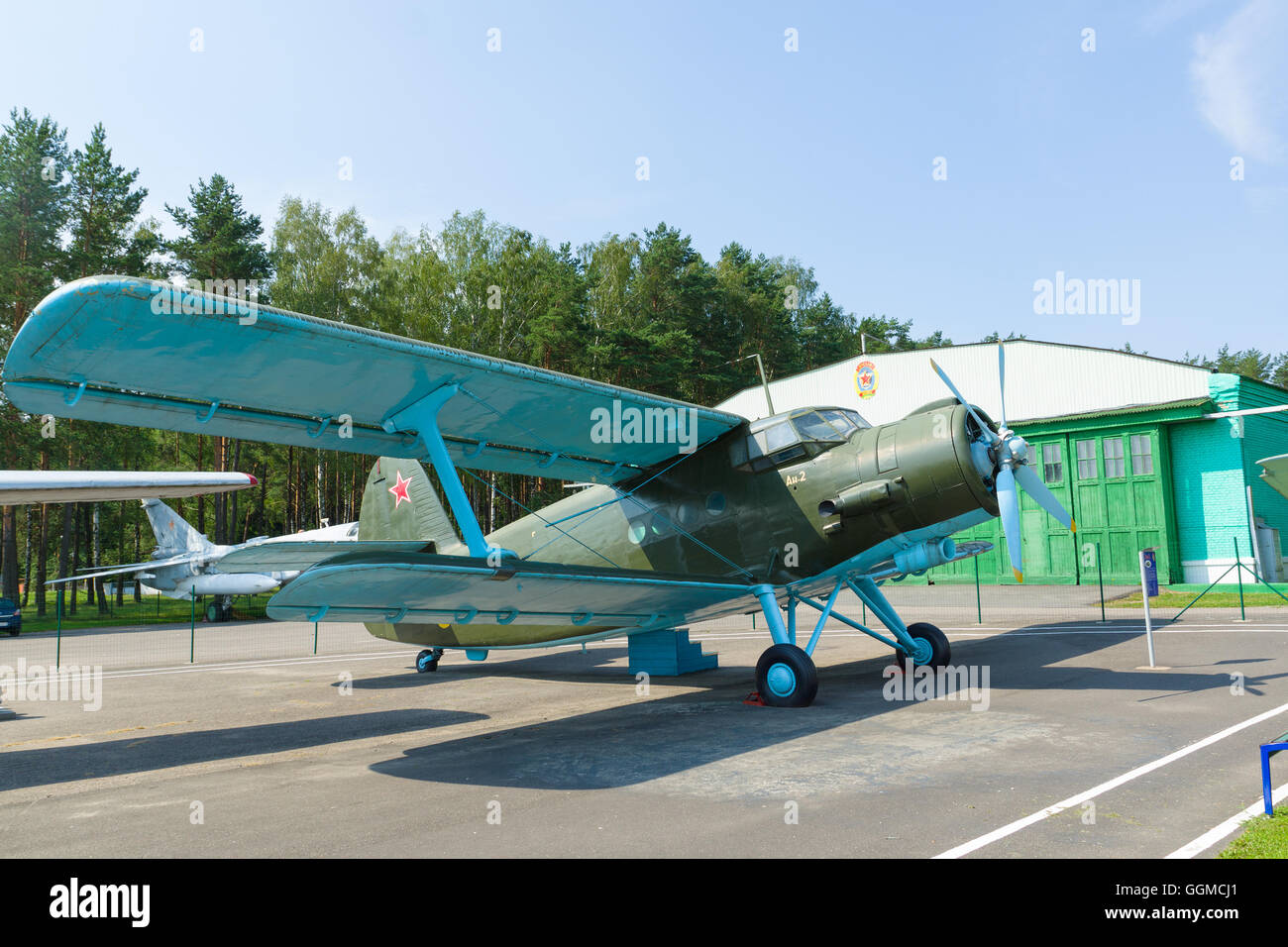 Minsk, Belarus - July 17, 2016: aviation technology museum in the open air in the city of Minsk. Stock Photo