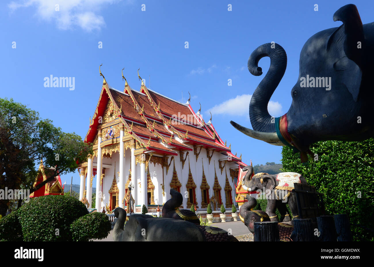 Wat Chalong, Phuket, South-Thailand, Thailand, Asia Stock Photo