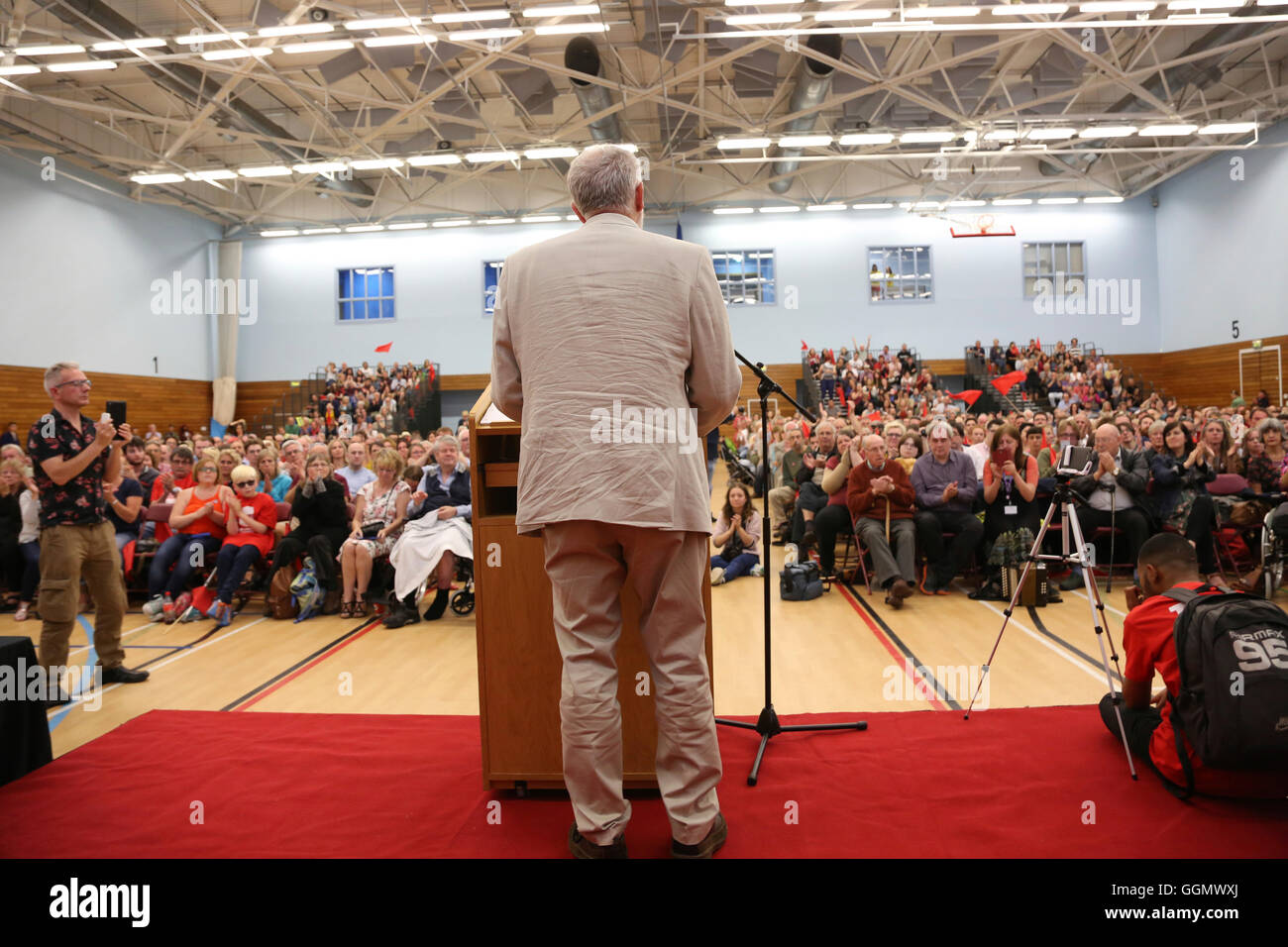 Jeremy Corbyn Swansea leadership rally Stock Photo - Alamy