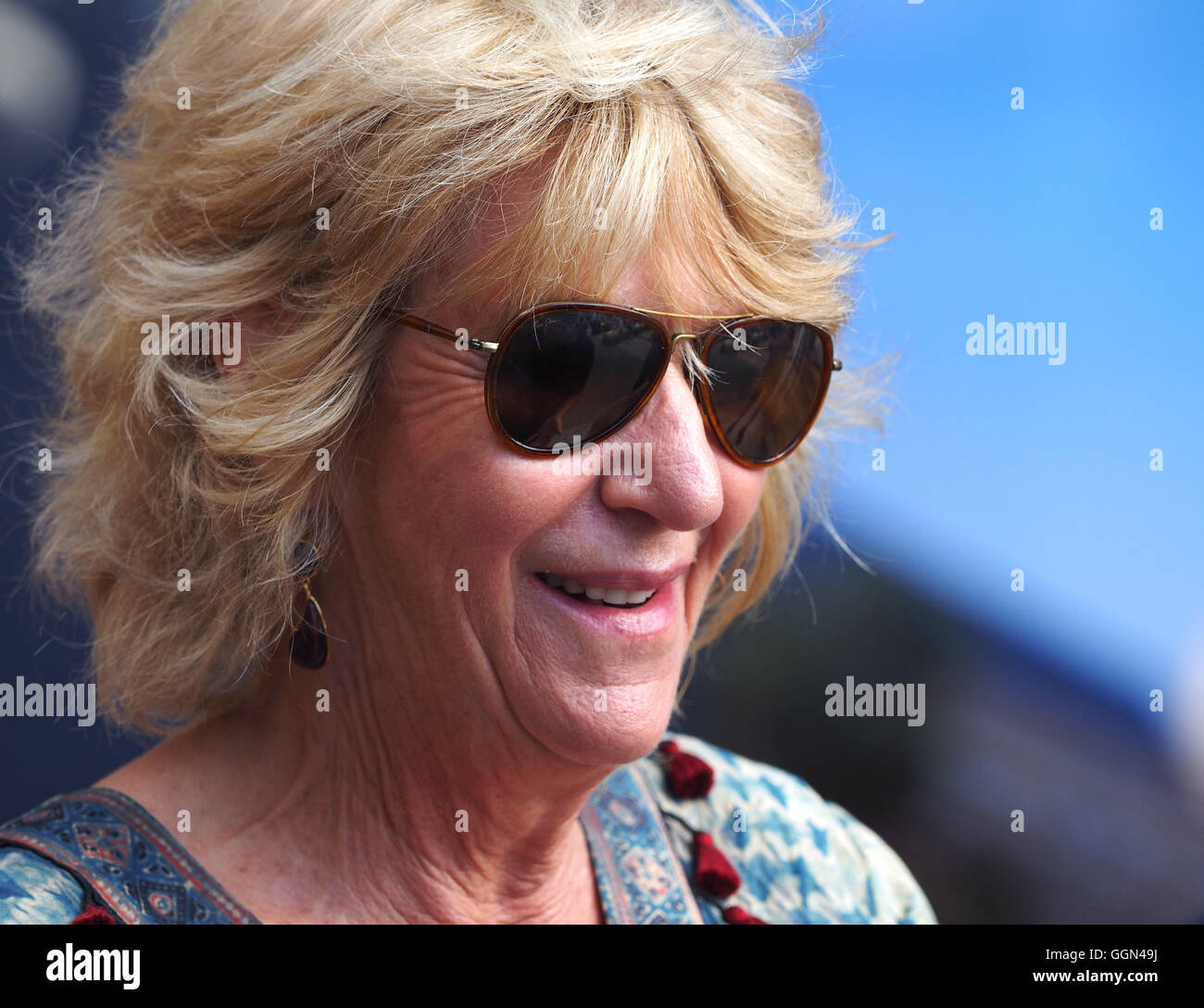 Annabel Elliott who is the sister of Camilla Duchess of Cornwall opened the Poundbury Food Festival at Dorchester, Dorset Stock Photo