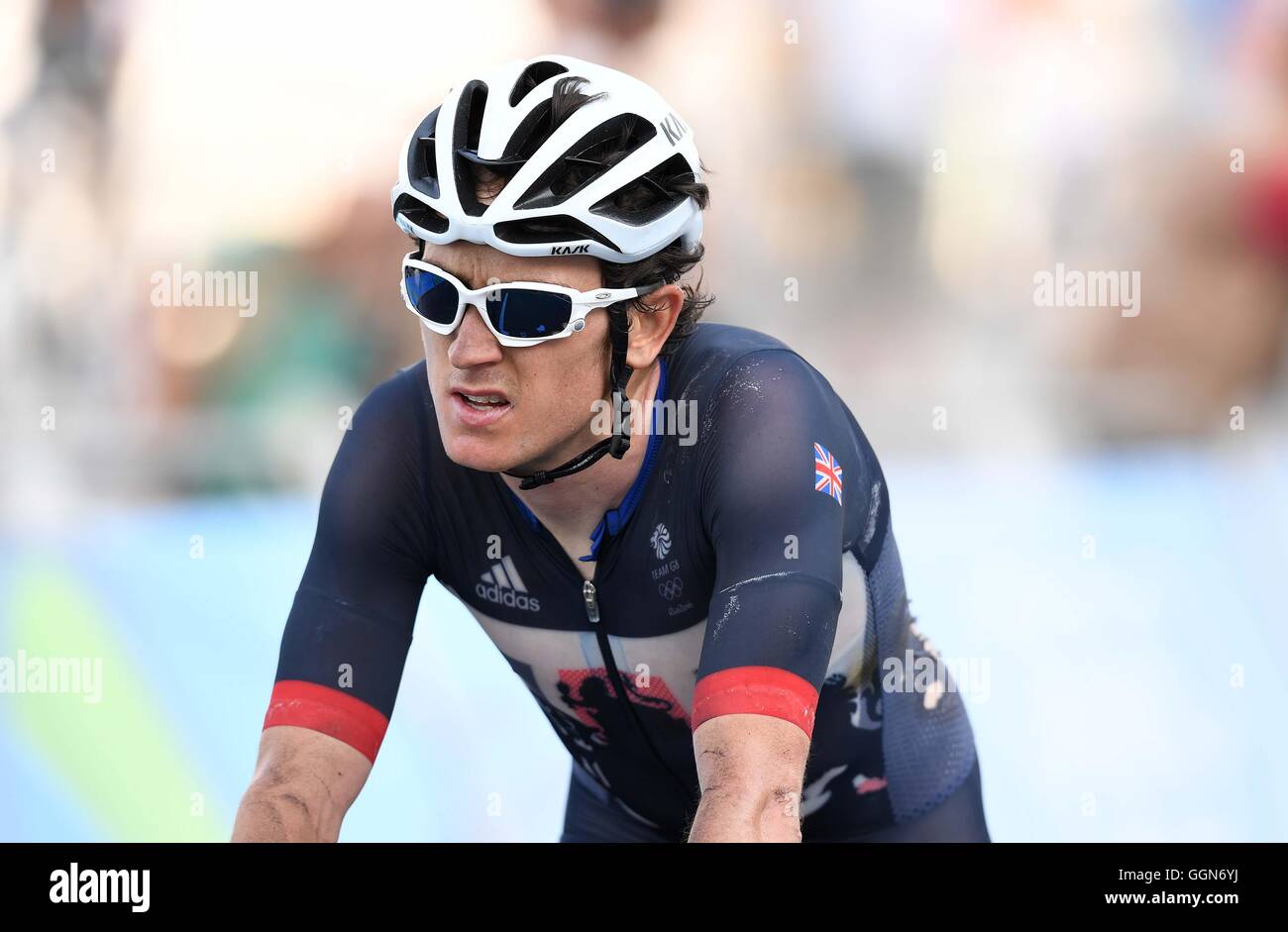 Rio de Janeiro, Brazil. 06th Aug, 2016. Geraint Thomas (GBR) looks disappointed as he finishes. Mens road race. Cycling. Copacobana beach. Rio de Janeiro, Brazil. 06th Aug, 2016. Credit:  Sport In Pictures/Alamy Live News Stock Photo